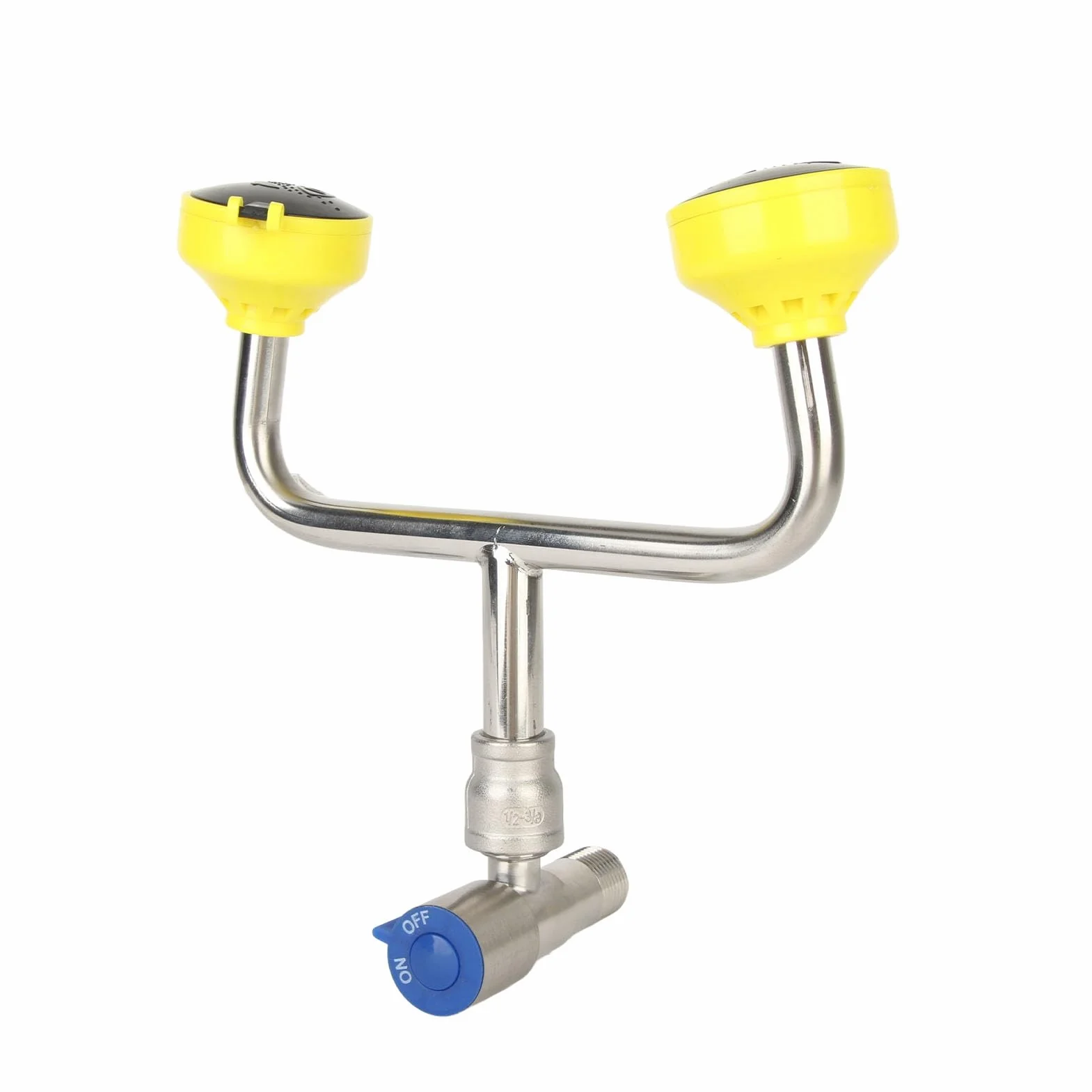 Stazione Lavaocchi di Emergenza Installazione Semplice Copertura Antipolvere a Flusso d'acqua Continuo con Coperchio Ribaltabile 2 Ugelli Gonfiabili