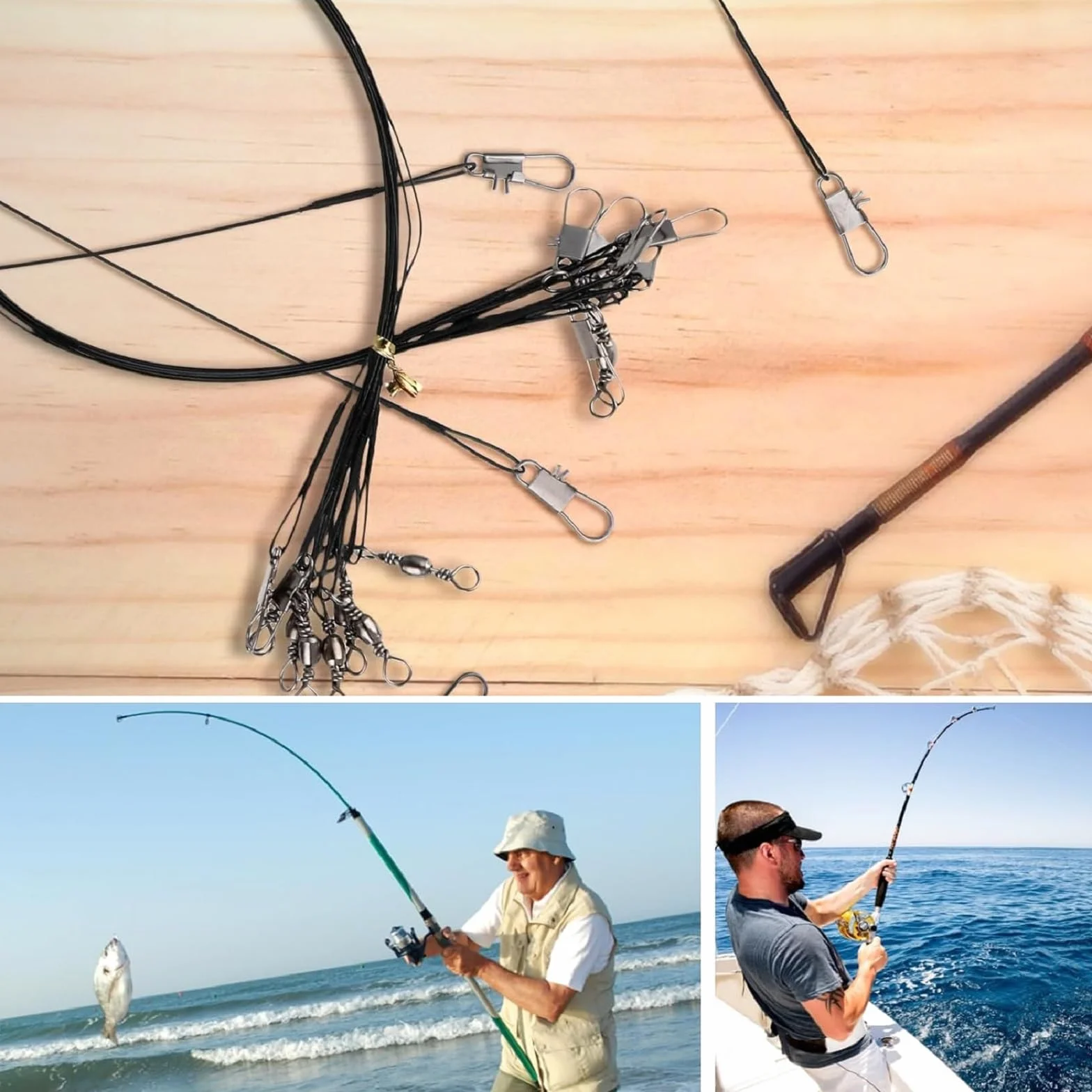 Leader Filo Acciaio Pesca 40Pz Lenze Inox Anti-Morso 15-30cm