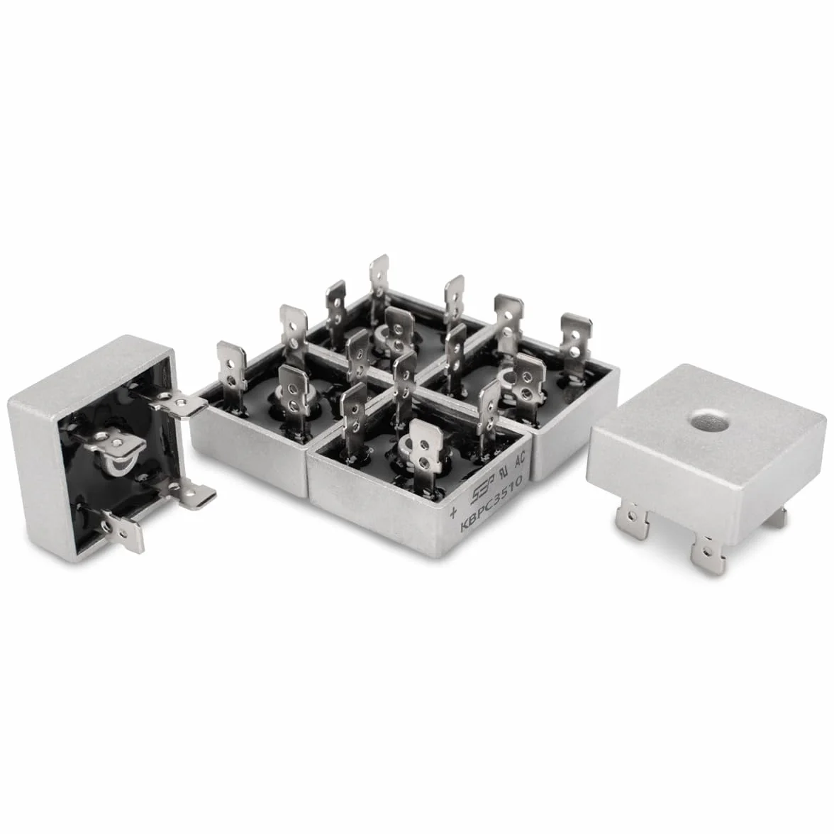 6 Pz Raddrizzatore Del Ponte Diodi KBPC3510 35A 1000V Alloggiamento Monofase Del Metallo 4 Pin Attraverso Foro