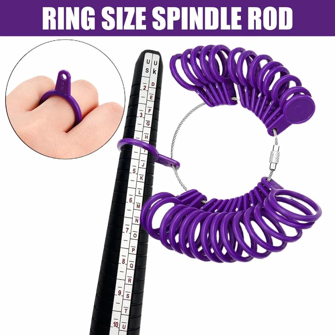 Anello Mandrino Sizer Finger Misuratore Anelli Dimensionamento Metro Dita Gauge Set Gioielli Strumenti Taglie Standard UK UE USA Svizzera