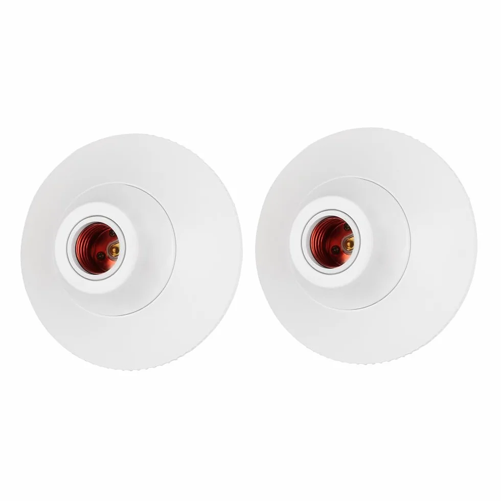 CILIA Portalampada da Plafoniera E27/E26 a Vite, Porta Lampada da Soffitto, Montaggio, Rapido con Base in Plastica, 110V-250V, 4A, Per Soggiorno/Corridoio/Cucina/Garage (2 Pezzi-Bianco)