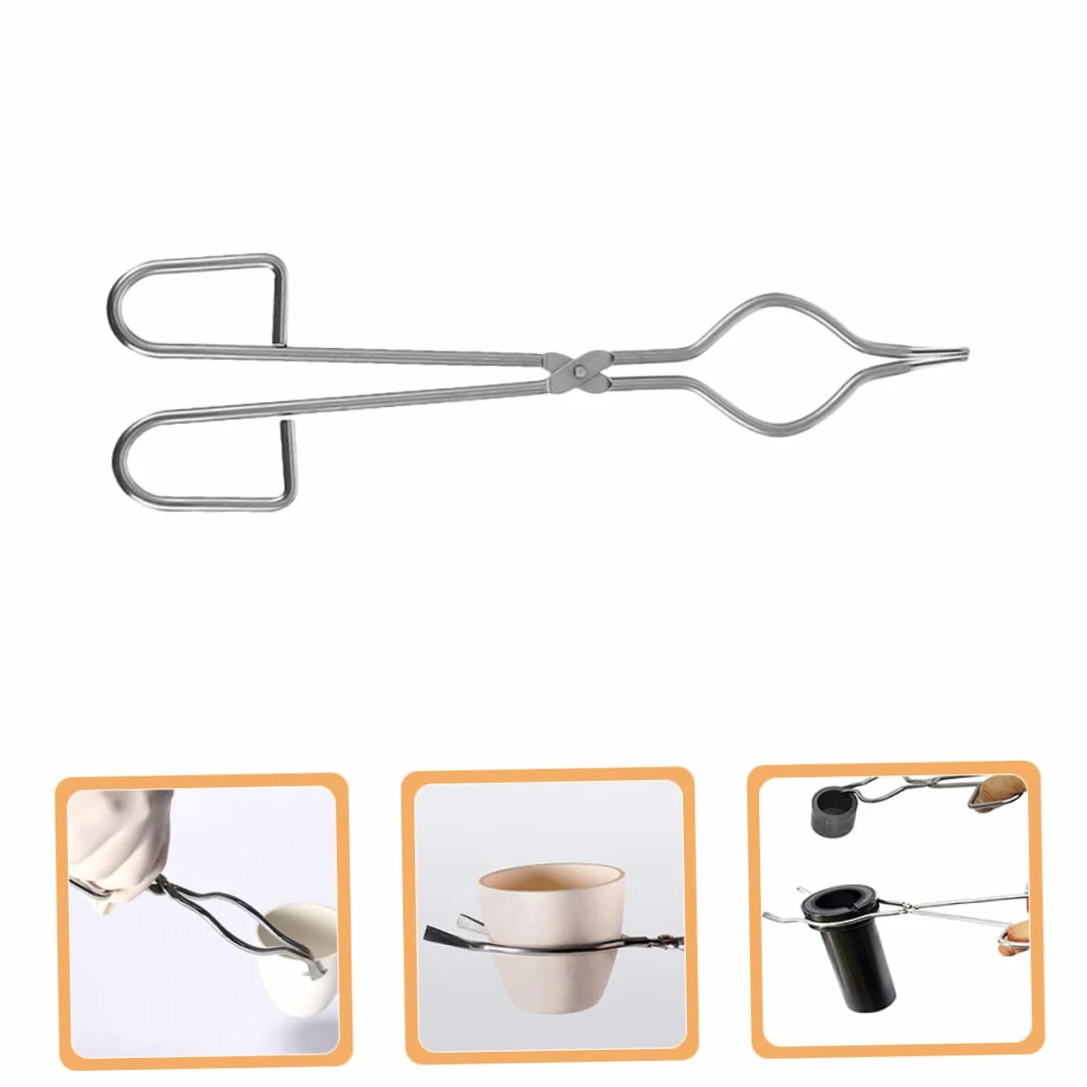 OSALADI Pinza per Fusione di Metalli e Crogiolo in Acciaio Inox 40 Cm, Strumento Laboratorio Leggero e Portatile per Esperimenti Scientifici e Didattica Ragazzo Ragazza