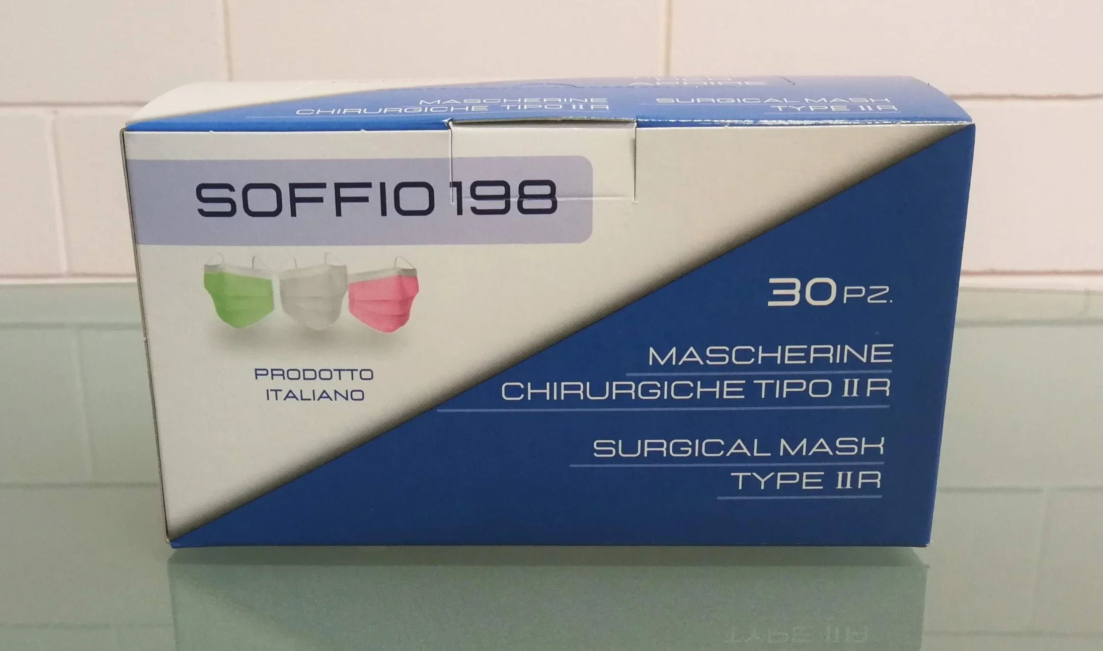 Mascherina Chirurgica Monouso Tipo IIR TNT 30 Pezzi Certificata CE UNI EN 14683