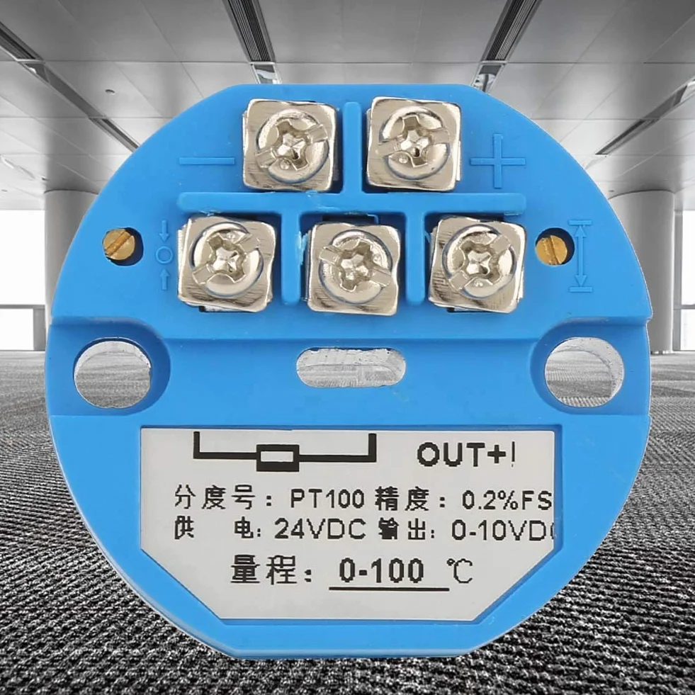 PT100 Trasmettitore Temperatura DC24V Sensore 1M Alta Precisione Uscita 0-10V per Controllo Processo Industriale