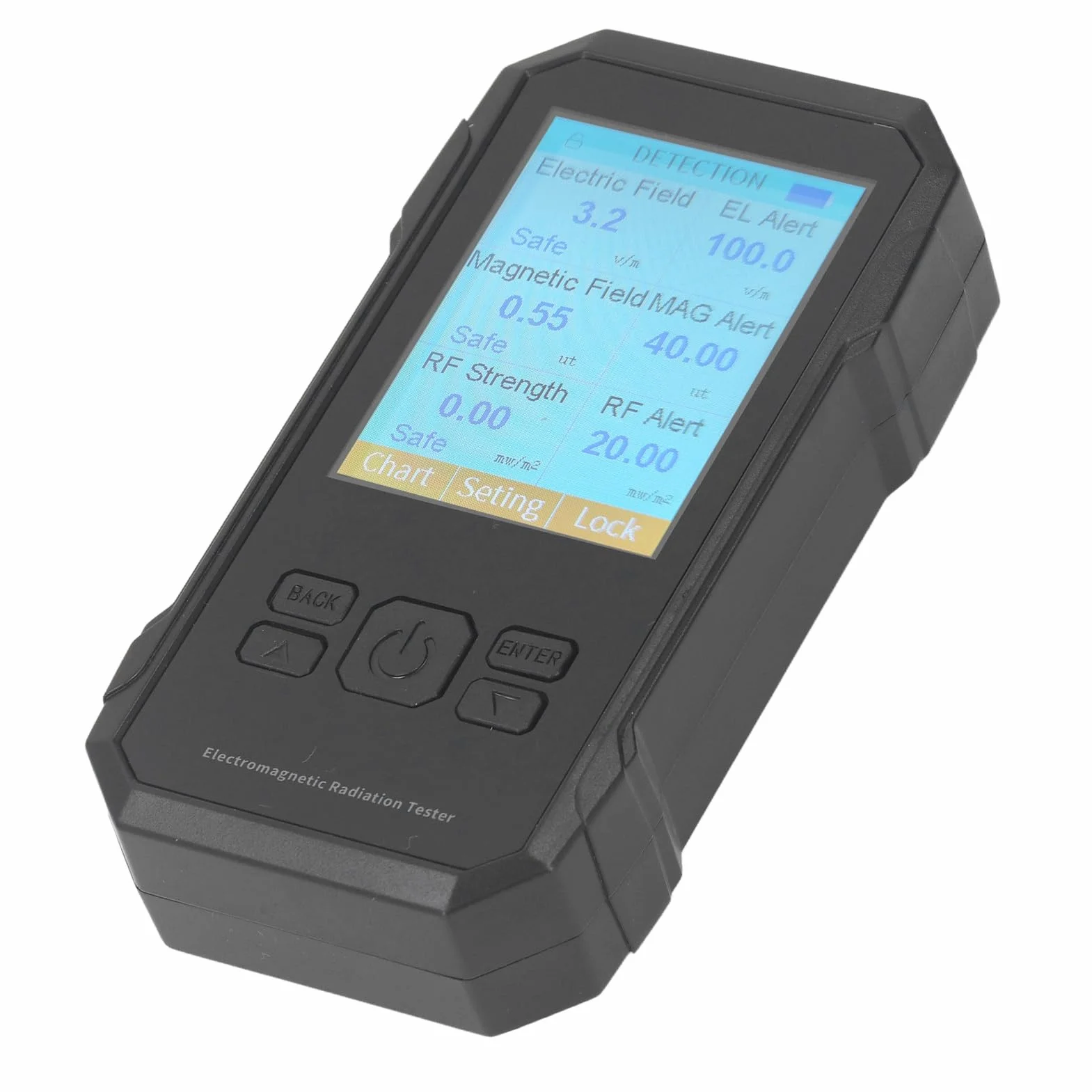 Misuratore EMF Misuratore GQ Avanzato Ricaricabile 3 in 1 con Rilevamento 5G, Registratore Dati, Analizzatore di Spettro per Casa, Ufficio, Fabbrica (BLACK)
