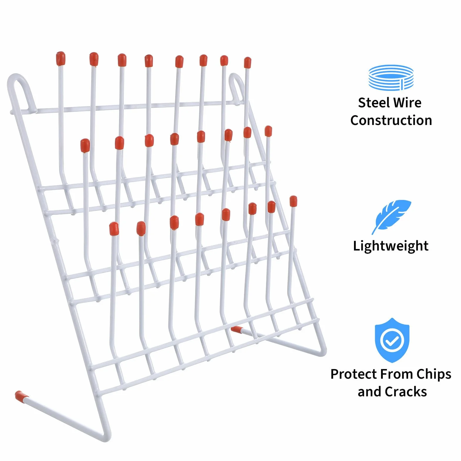 Rack di Essiccazione per Tubi da Laboratorio in Acciaio Inox 30X30 CM Porta Provette e Bicchieri per Uso Industriale e Scientifico Facile da Svuotare e Pulire