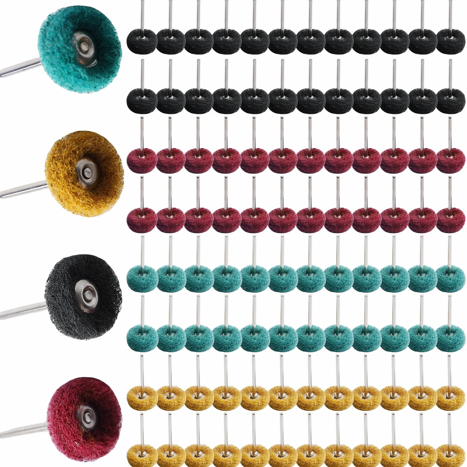Set 100 dischi abrasivi 25 mm per Dremel, mini ruote abrasive fusto 3 mm