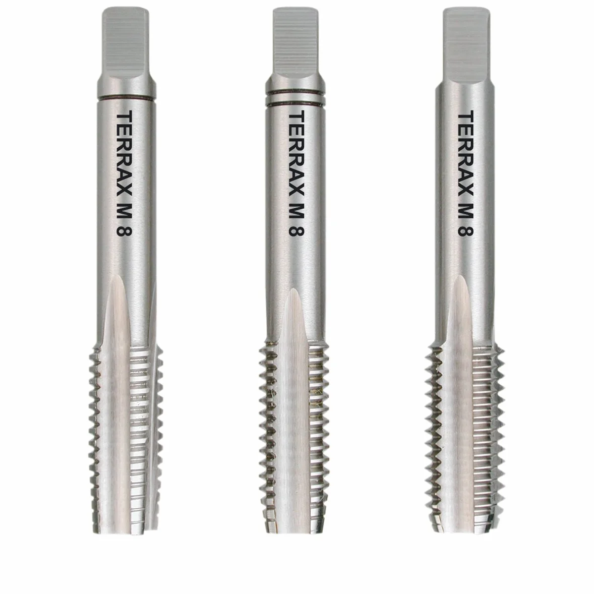 RUKO Terrax Maschi a Mano M8 DIN 352 HSS Rettificati Set 3 Pezzi Filettatura Metrica di Precisione