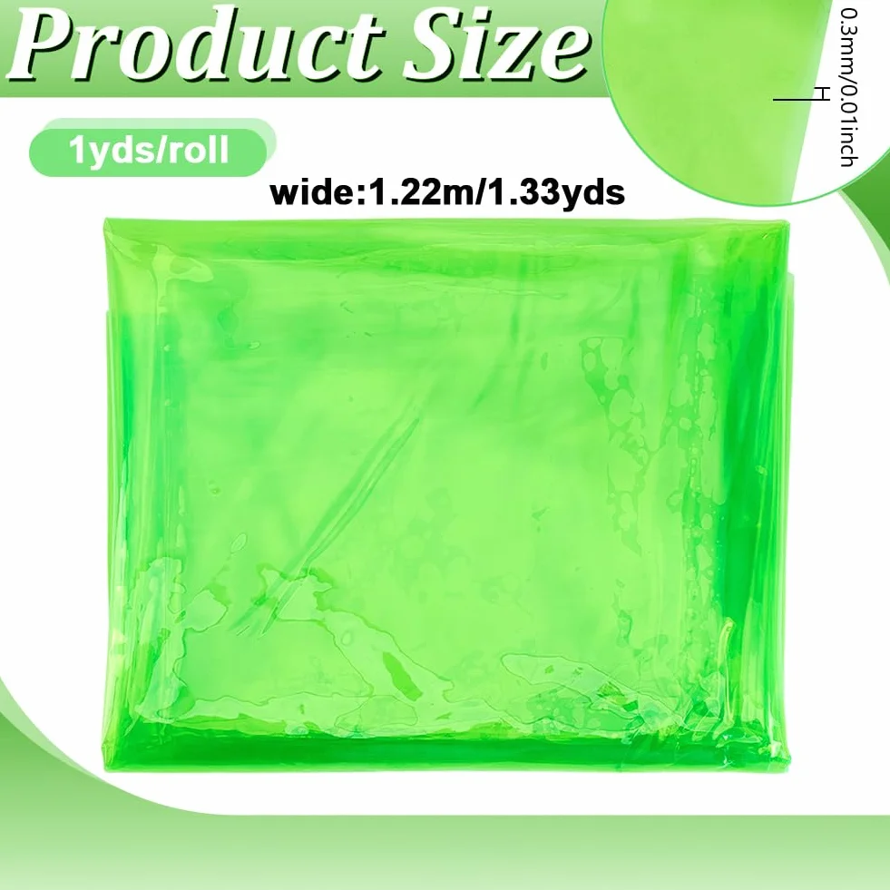AHANDMAKER Vinile in PVC trasparente, 121,9 x 91,4 cm, in plastica trasparente, fluorescente, tinta unita, impermeabile, per fai da te, fiocchi, orecchini, borse, borse, cucito, artigianato e