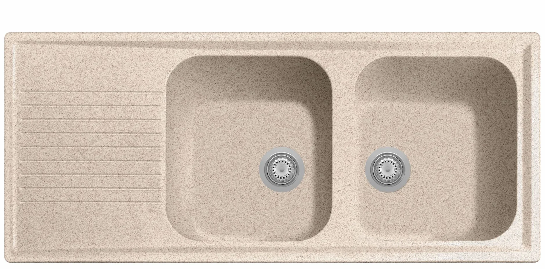 Lavello composito Plados PL1162 due vasche più gocciolatoio + tagliere legno (Avena)