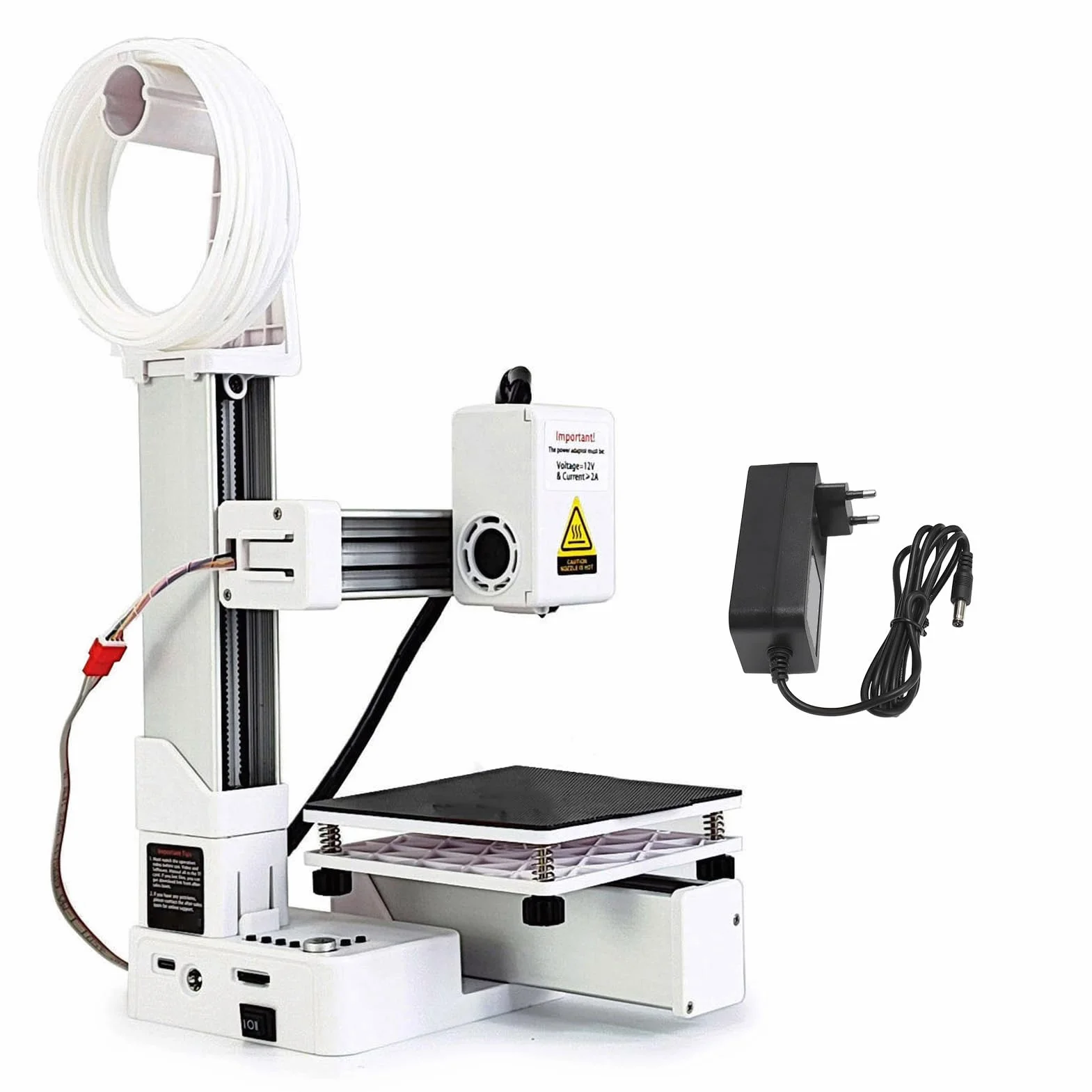 Stampante 3D per Principianti Facile da Usare per Principianti Compatta con Dimensioni di Stampa Mm Filamento TPU PLA Ad Alta Risoluzione da 0,05 Mm (WHITE)