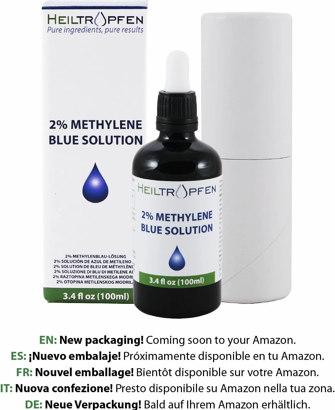 Blu di metilene 2% Soluzione 100 ml USP Grado farmaceutico Heiltropfen®
