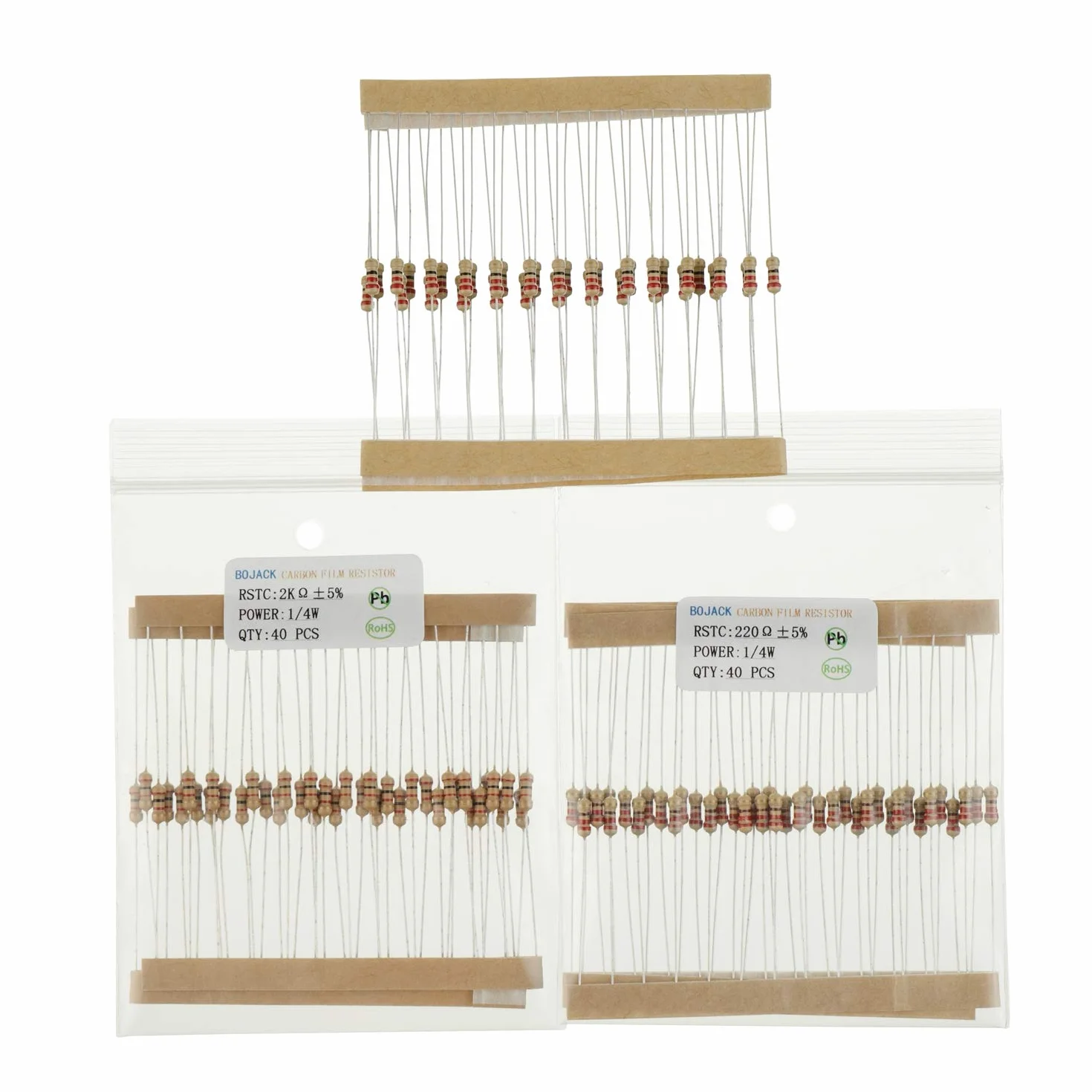 Kit resistori BOJACK 1 Ohm-1 M Ohm 1/4 W pellicola carbonio 1000 pezzi