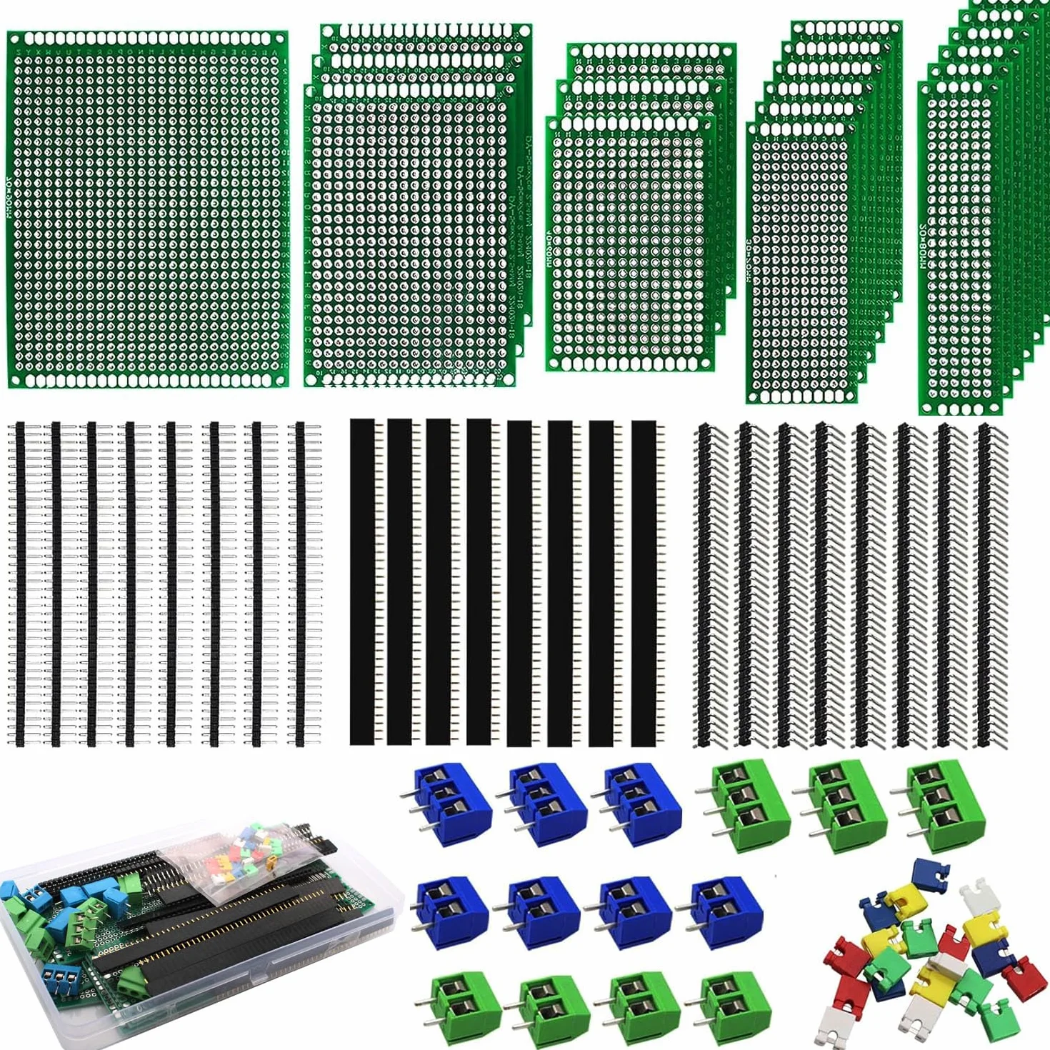 RUNCCI-YUN 82 Pezzi Kit di schede PCB, 19 Pezzi Scheda PCB a Doppia Faccia, Circuito Stampato Prototipo