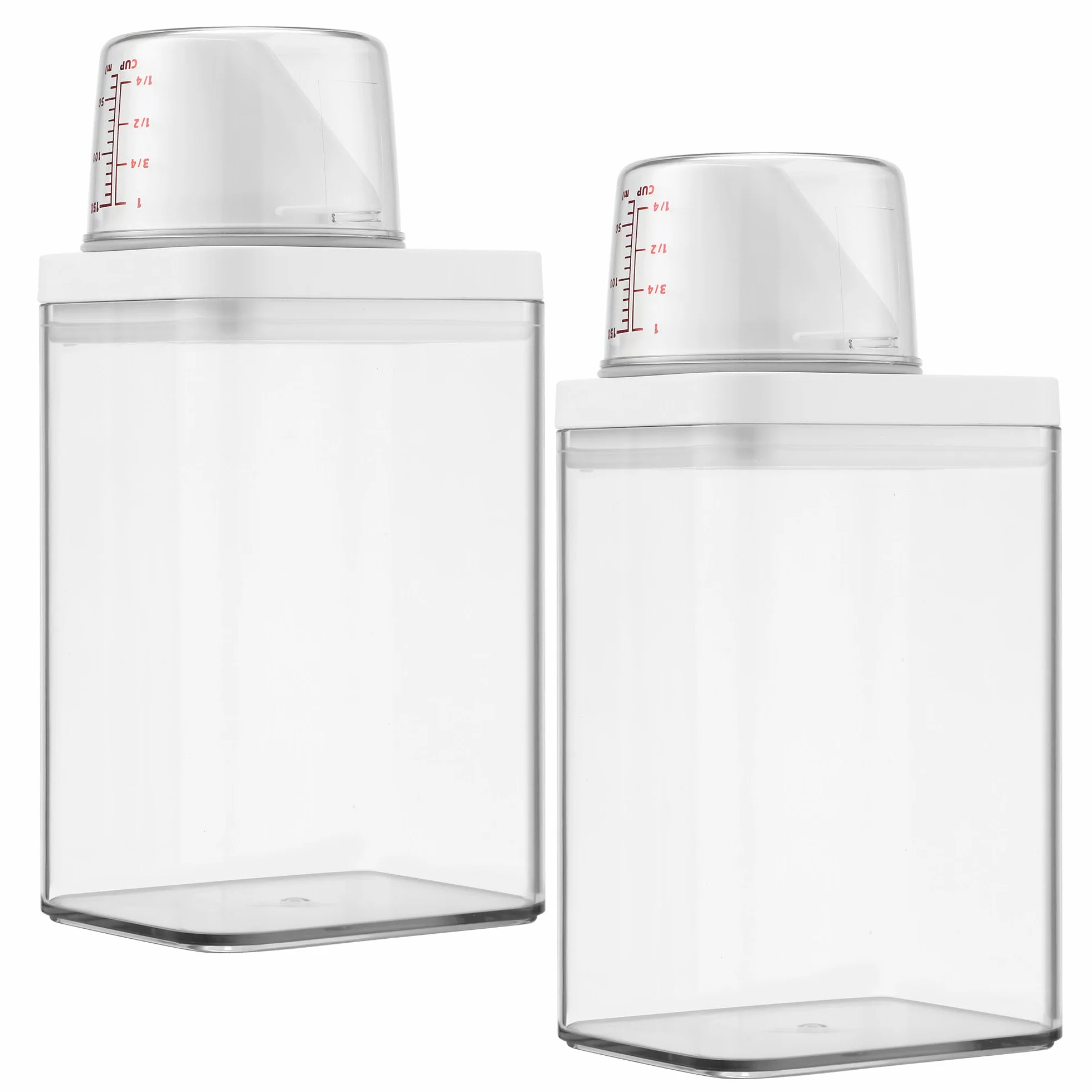 2 Pezzi 1100 ml Dispenser Detersivo Lavatrice,Dosatore Detersivo Lavatrice con Misurino, Contenitore per Detersivo in Polvere,Può essere utilizzato per conservare detersivi, riso, cereali, ecc