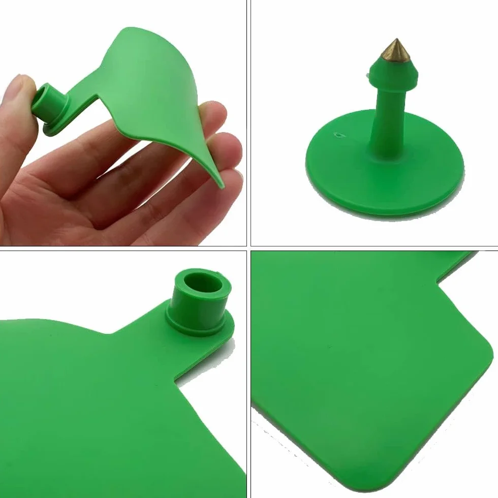Marchi auricolari per bovini 001-1000 Il marchio auricolare numerico è perfetto per animali da allevamento di piccole e medie dimensioni come mucche, giovenche, vitelli (100 confezioni) 601-700 verde