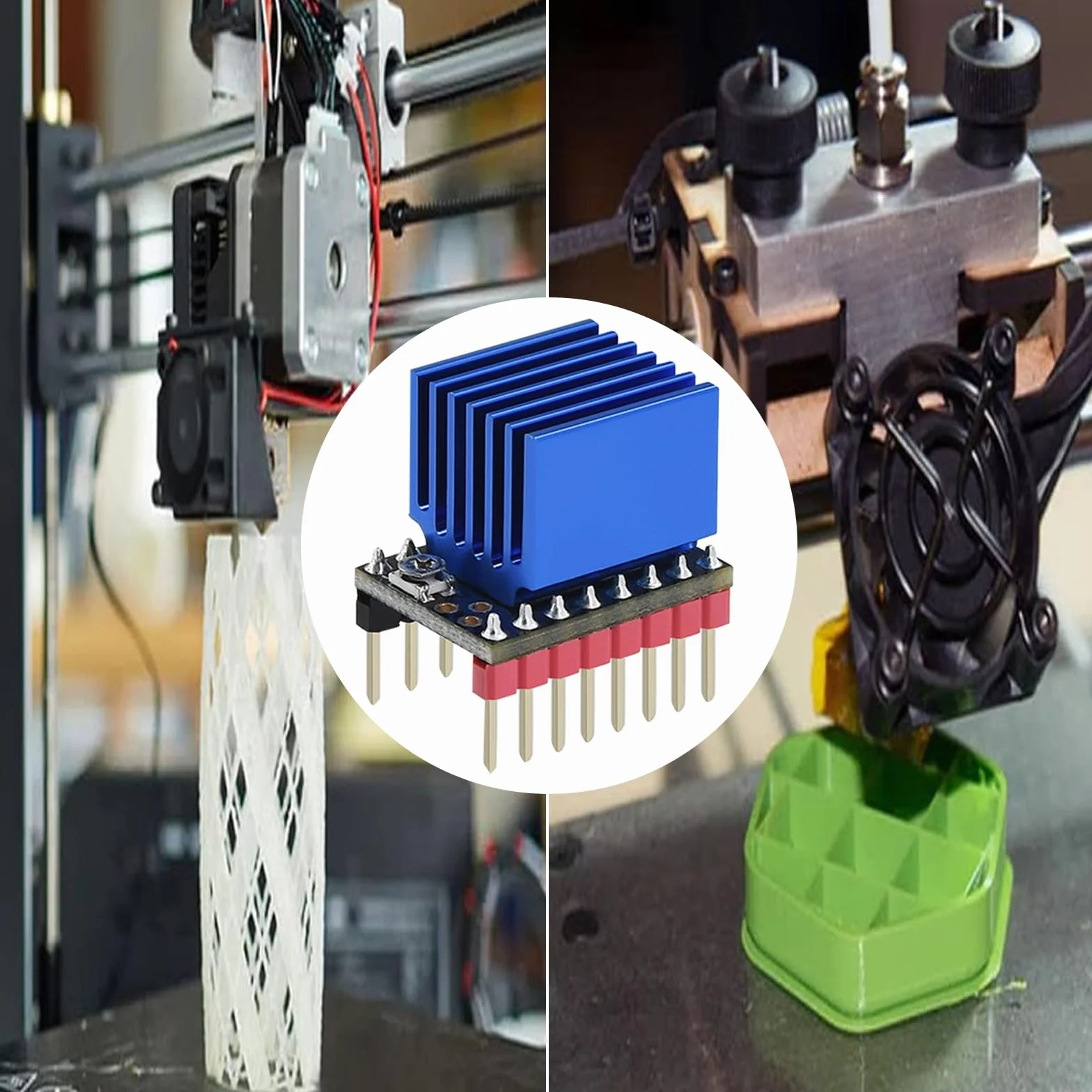 2 pezzi TMC2209 V2.0 driver motore passo-passo accessori per stampante 3D ultra silenzioso con dissipatore di calore infinito bit indietro a zero