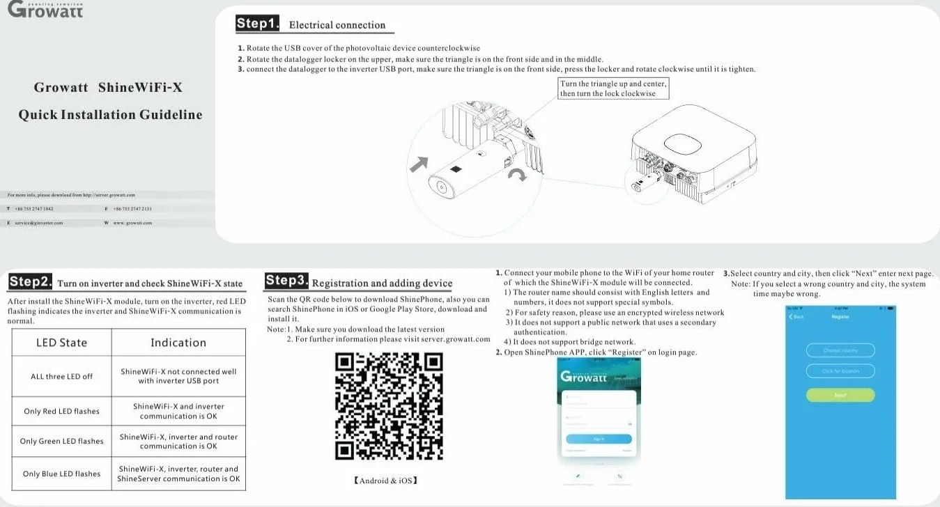 GROWATT SHINE WiFi X - USB dongle inverter X/XE/XH inverter MIC/MIN/MOD/MID/MAC/MAX ShinePhone App Internet originale e nuovo!