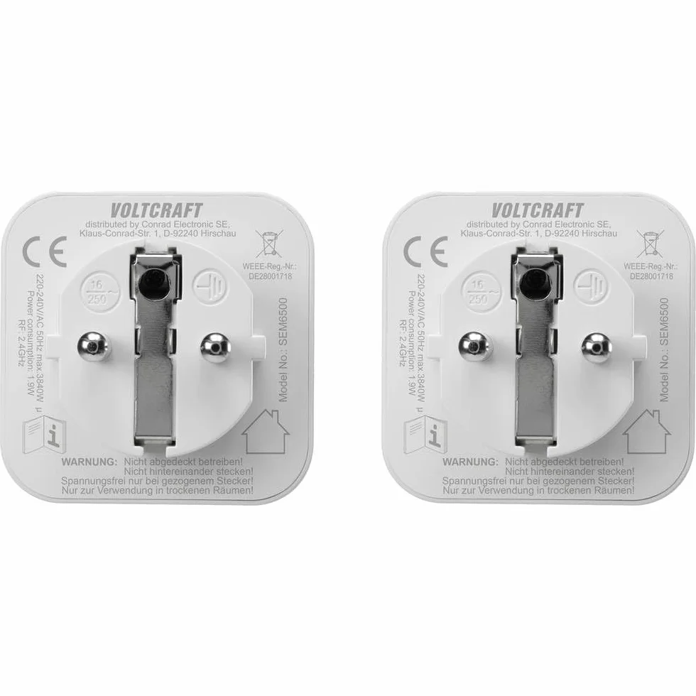 VOLTCRAFT SEM6500 Misuratore costi energetici Presa di corrente senza fili, Esportazione dati, Funzione datalogger, Pre