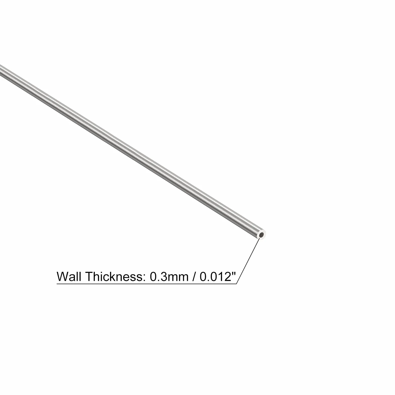 Tubo Acciaio Inossidabile 304 OD 1mm x 0.3mm Parete Spessore 250mm Lunghezza 2pz