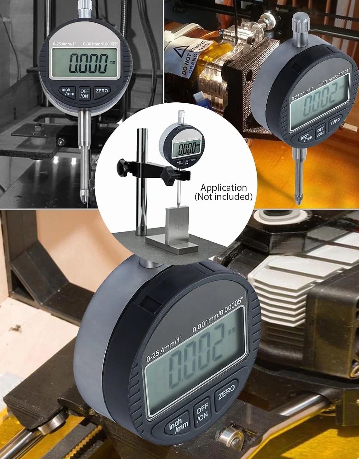 AUTOUTLET Comparatore Micrometro Millesimale DTI 0,001/0,00005” Indicatore a Quadrante Digitale Calibro di Precisione da 0-25,4 mm/1'' Indicatore Elettronico