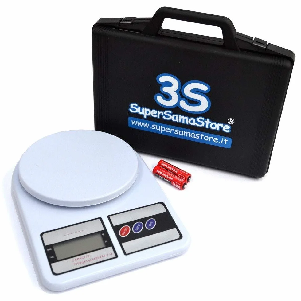 3S SuperSamaStore FS400 Bilancia Elettronica Digitale per Gas Refrigerante, Max Portata 5 Kg, Precisione 1g, Portatile, con Display LCD, Doppia Unità Gr/Oz e Valigetta
