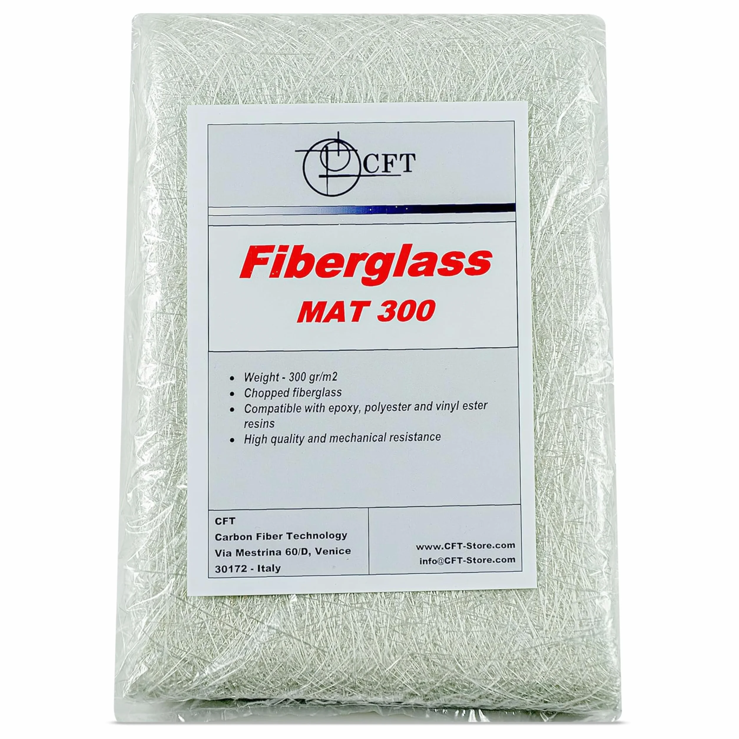 MAT 300 Fibra di Vetro 2 m² – Materassino da 300 g/m² in Vetroresina – Compatibile con Resina Poliestere ed Epossidica – Per Nautica, Fai da Te, Stampi, Riparazioni Barche e Uso Civile