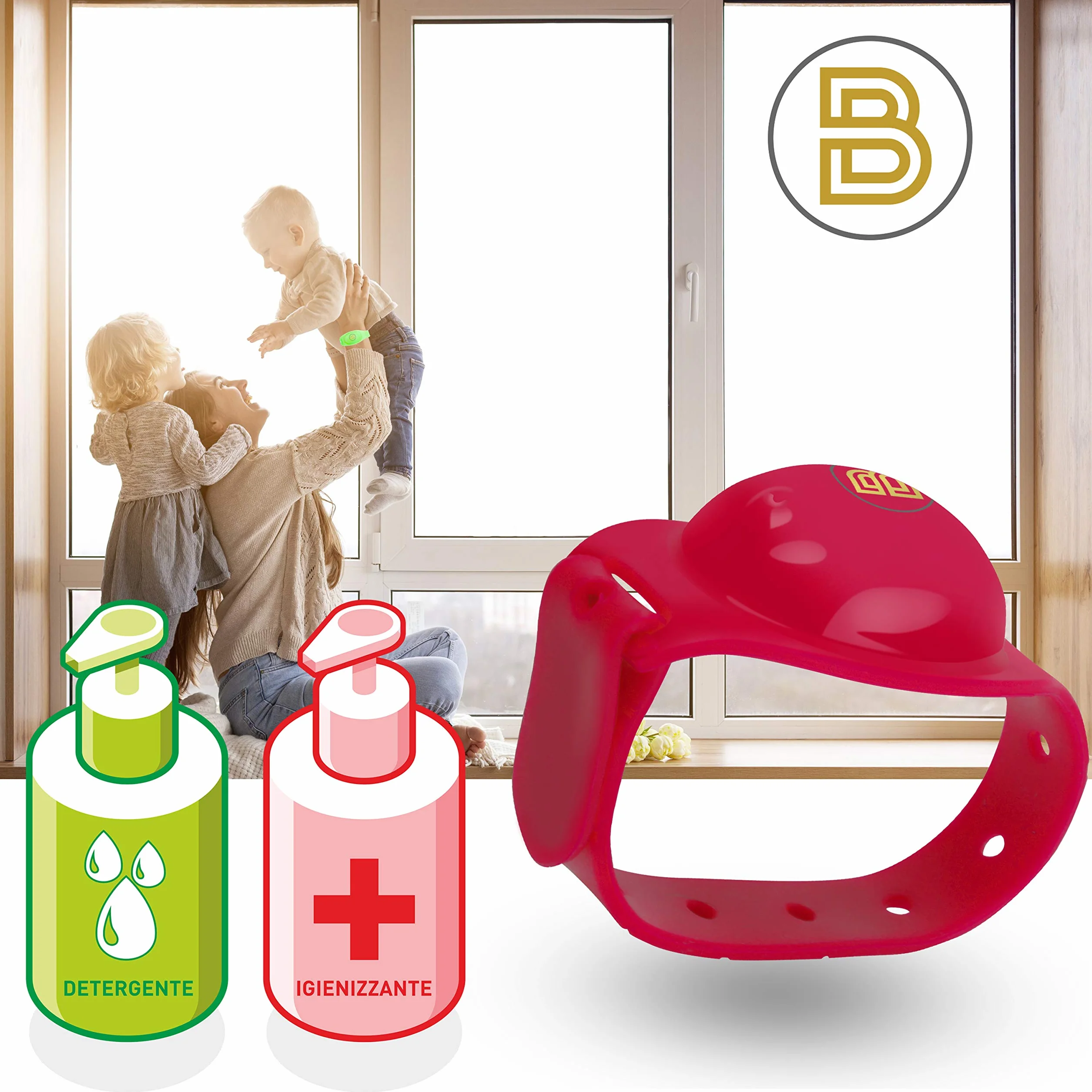 Braccialetto Igienizzante Mani Disinfettante Porta Gel Donna Bambino Uomo in Silicone Scuola Lavoro Ricaricabile da Viaggio Erogatore Regolabile Bambini Adulti 8 Pezzi Multicolor