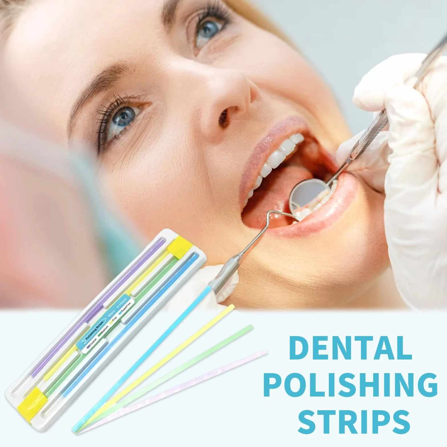 GUTERTOP 60 pezzi carta vetrata dentata per spazi intermedi, strisce abrasive dentali, kit pulizia profonda igiene orale