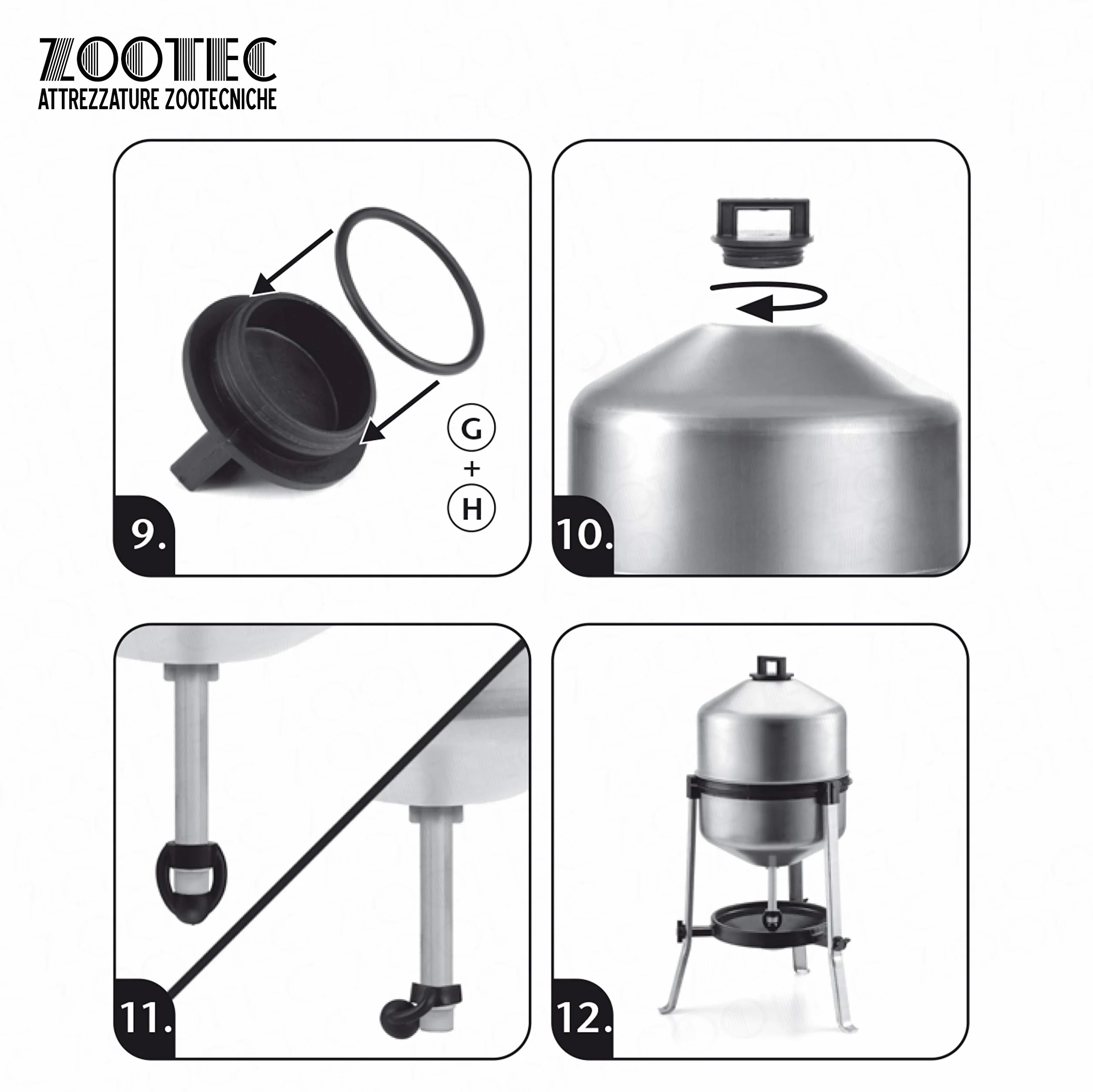 Abbeveratoio Automatico per Galline 22 Litri Lamiera Zincata Made in Italy