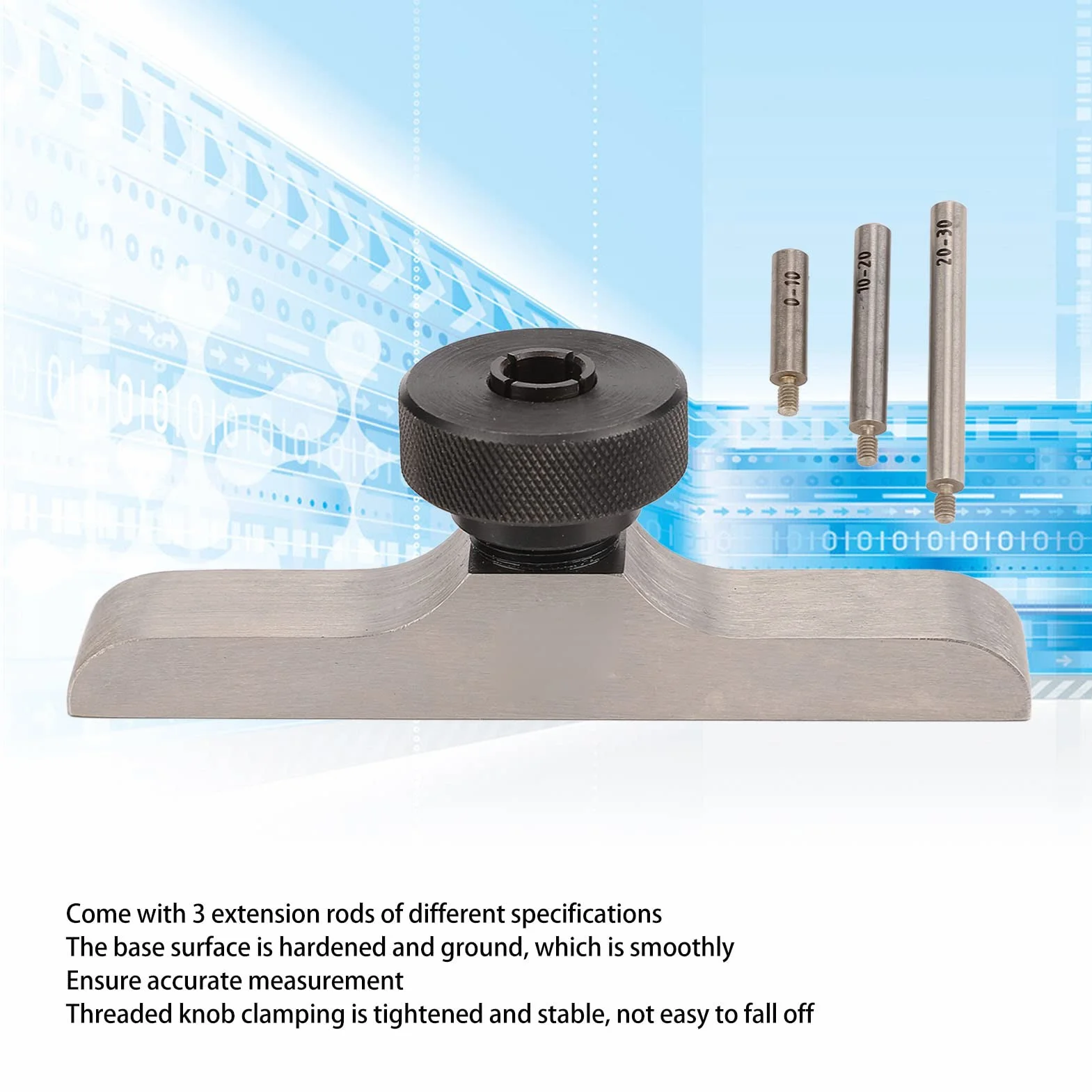 Base per Micrometro di Profondità Supporto per Misuratore di Profondità 103x17mm
