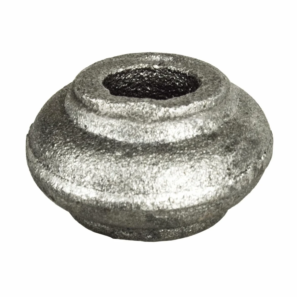 Ciambella borchia in ferro battuto H. 22 x L. 40 mm foro Ø 14,5 mm Set 2 pezzi Made in Italy
