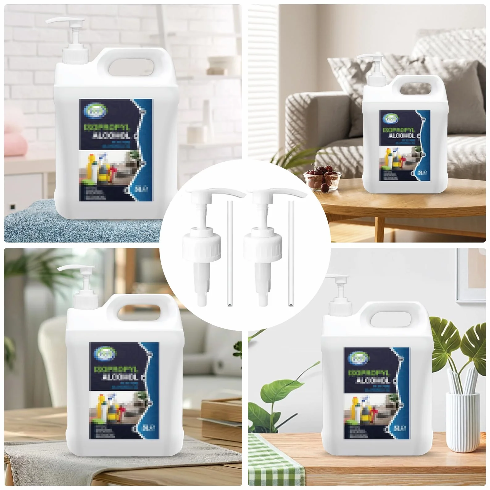 2 pezzi pompa dosatrice per isopropanolo 5,0 litri, dispenser dosatore di alcool isopropilico, un colpo corrisponde a 4 ml di detergente, pompa dosatrice di alcool IPA, per contenitore filettato 38