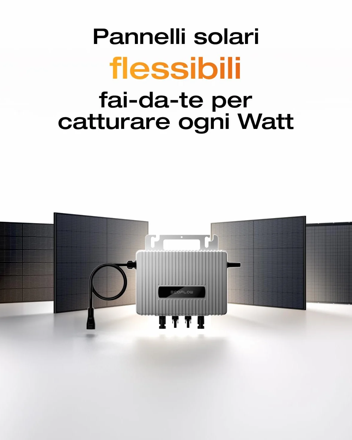 EcoFlow STREAM Micro inverter, inverter solare intelligente Wi-Fi per centrali elettriche da balcone, inverter PV per 2 pannelli solari, IP67 impermeabile, MPPT integrato, controllo app