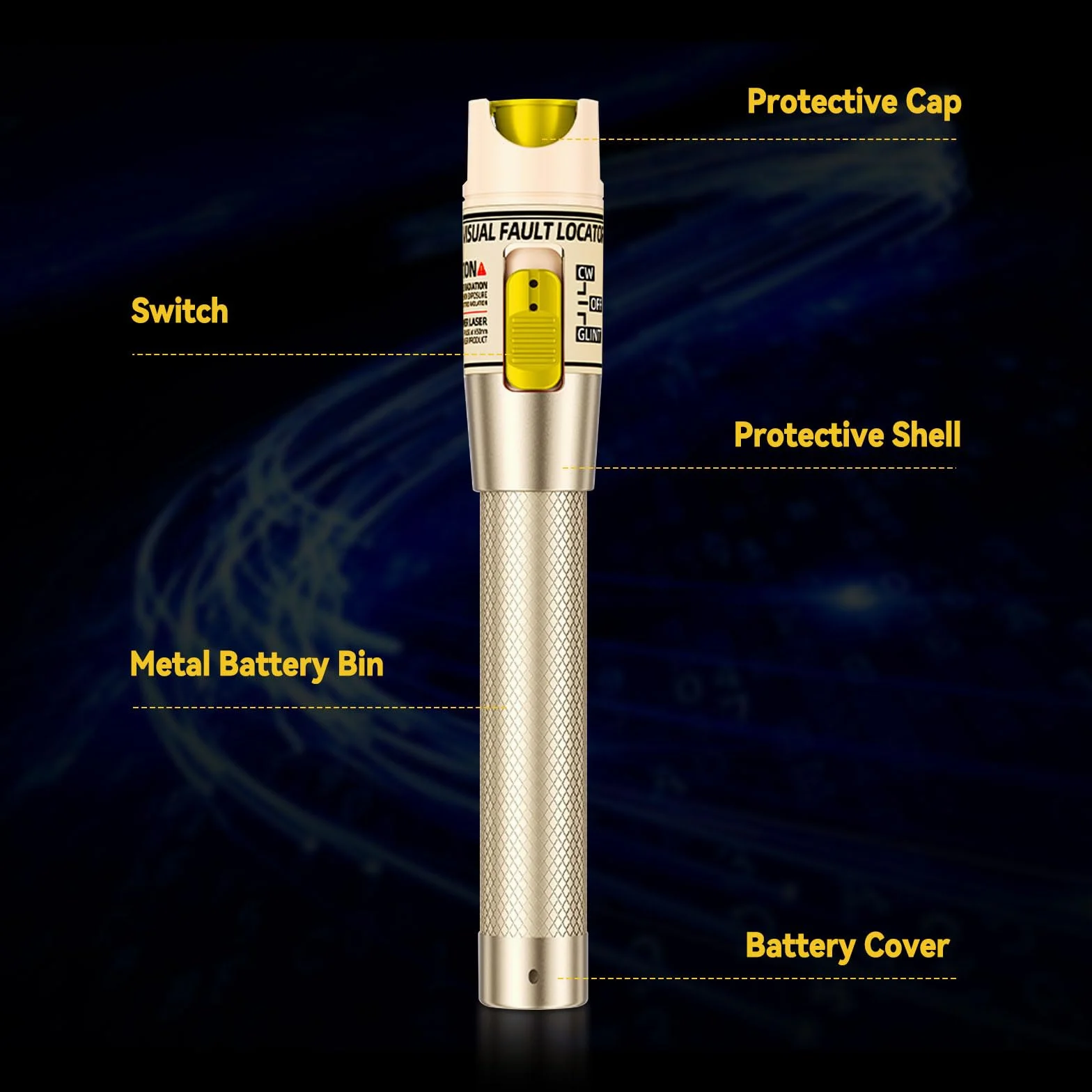Visual Fault Locator 100 mW, tester per cavi in fibra ottica con interfaccia universale 2,5 mm FC/ST/SC