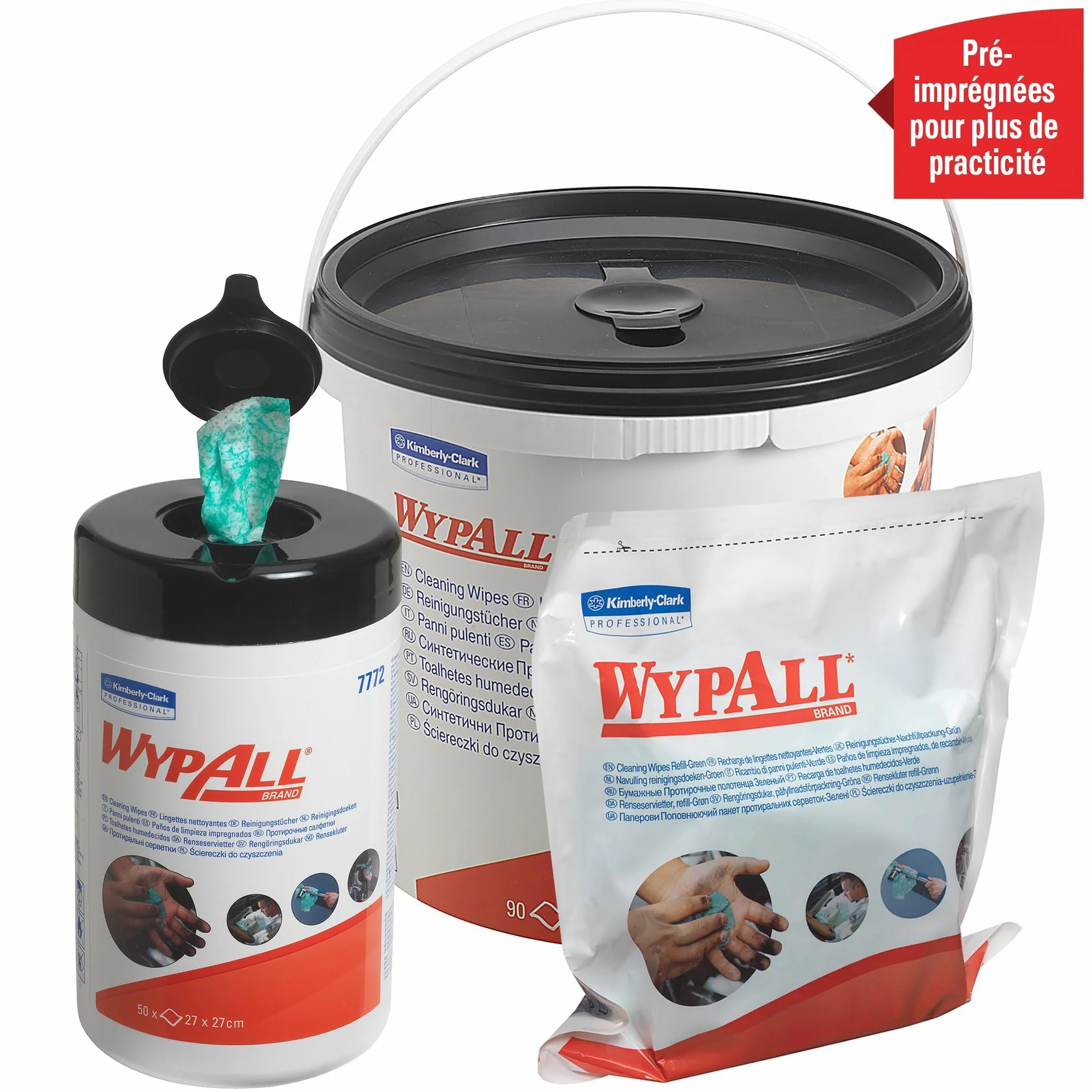 WypAll 7772 panni per la pulizia industriale 1 strato pre-impregnati 6x50 salviette (300)