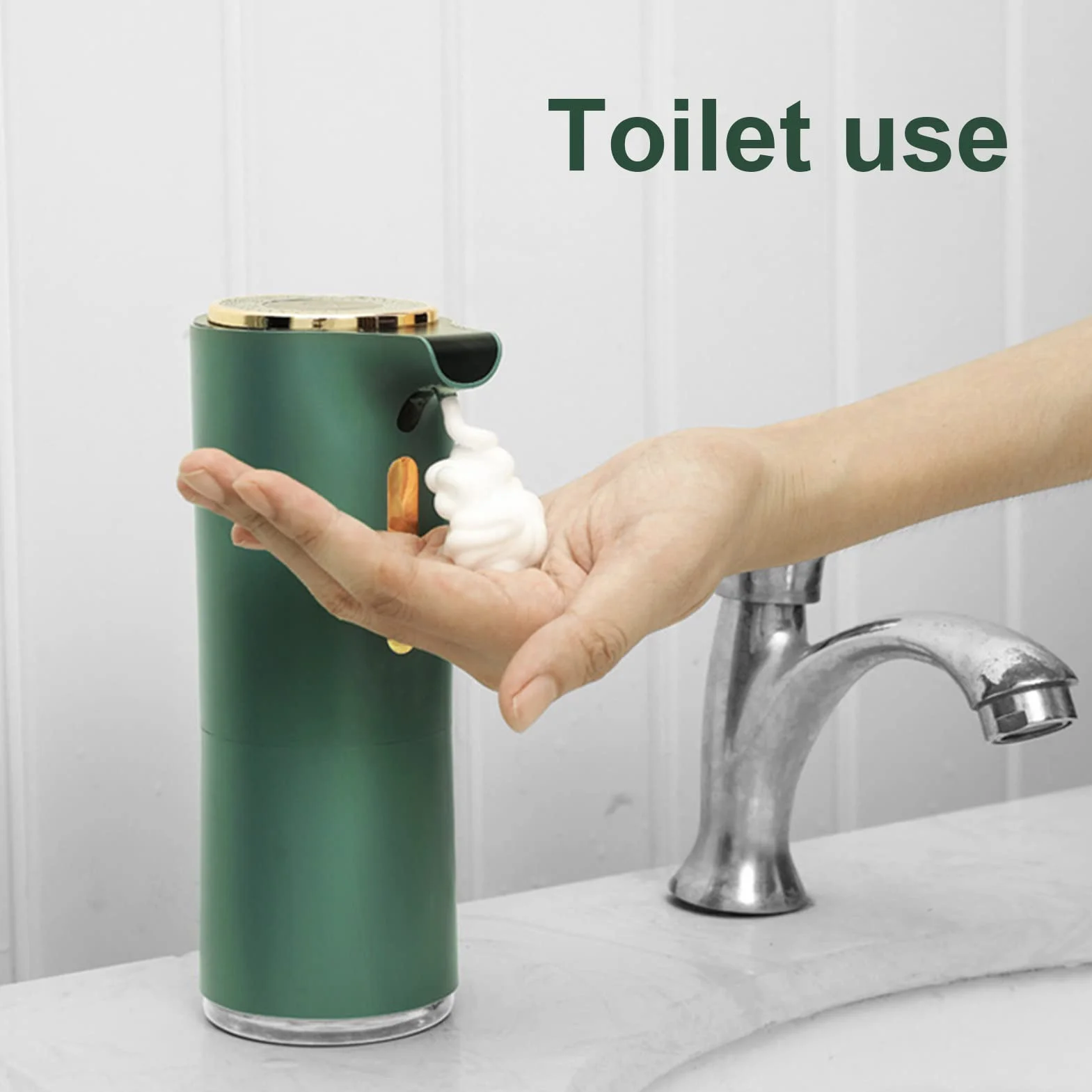 Dispenser automatico di sapone in schiuma con sensore tattile Pompa ricaricabile USB per cucina bagno