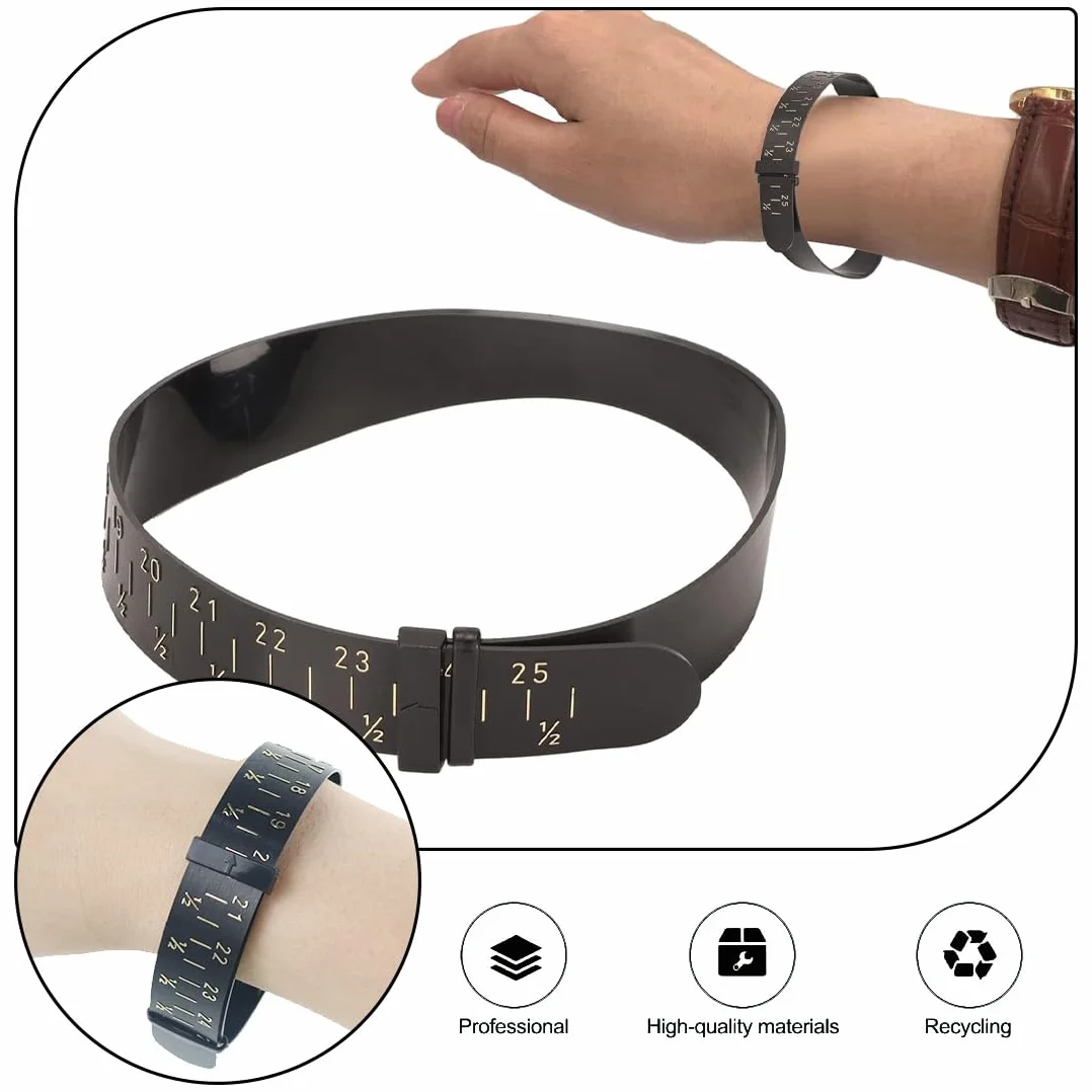 Misuratore Braccialetti 2 Pezzi Cerchio Misurazione Polso Plastica 15-25 cm