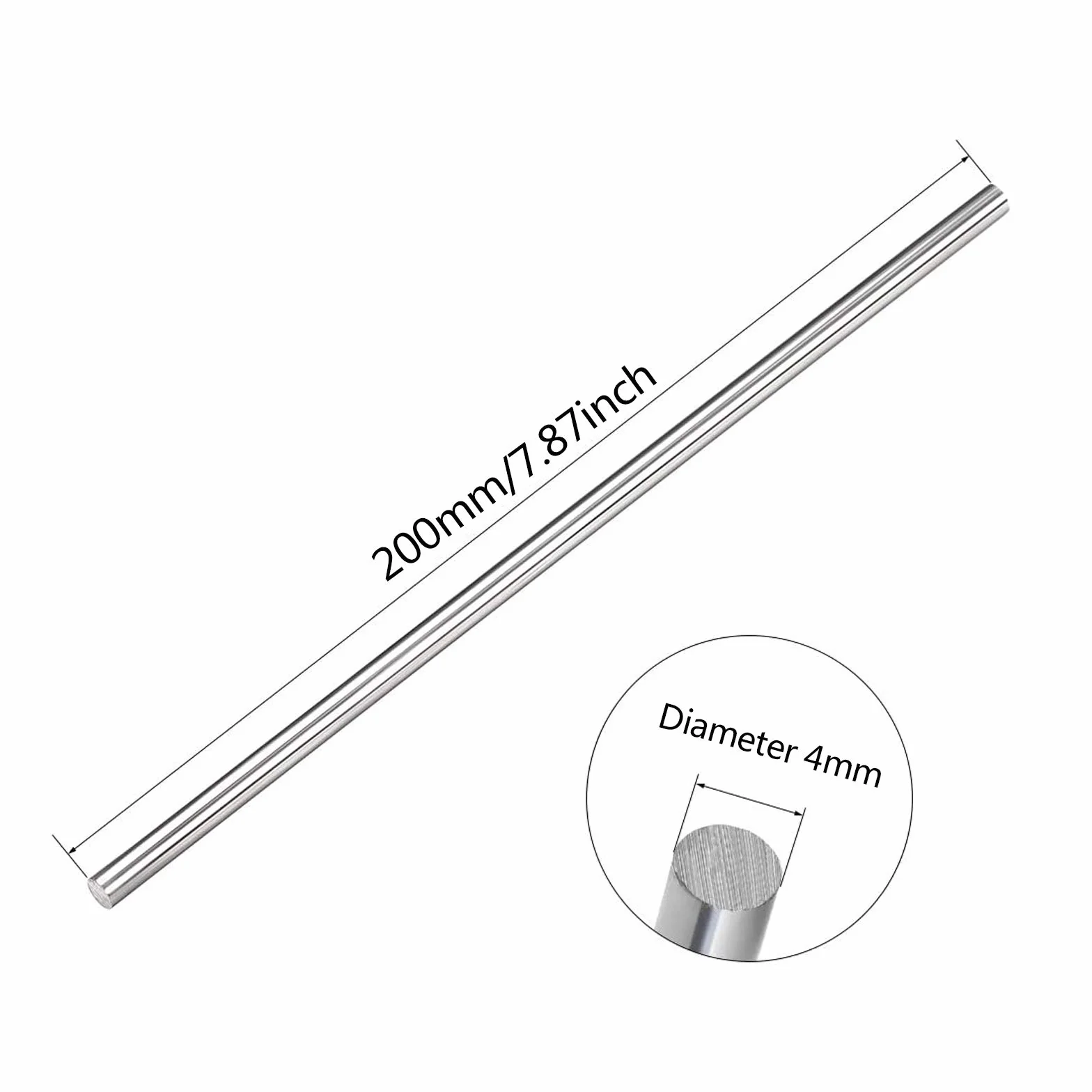 Asta di Tungsteno Barra Piena 200 mm Diametro 4 mm Resistenza alle Alte Temperature