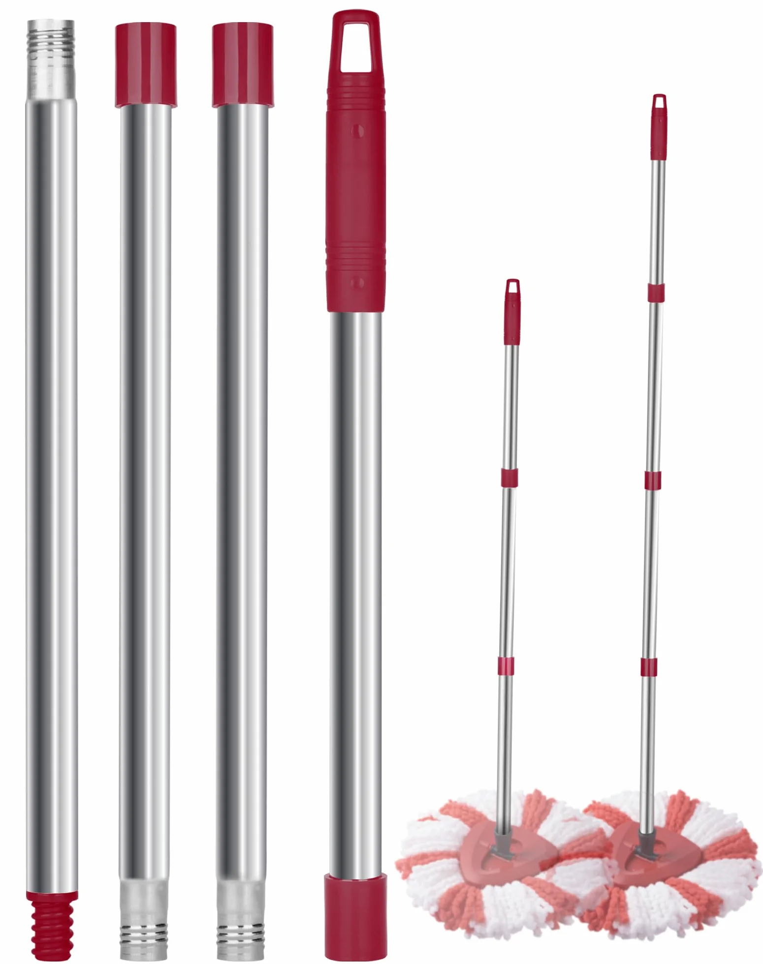 SOSALUK Manico per scopa compatibile con Vileda Easy Wring and Clean Turbo 76 cm-148 cm, manico in mocio per Vileda Turbo regolabile