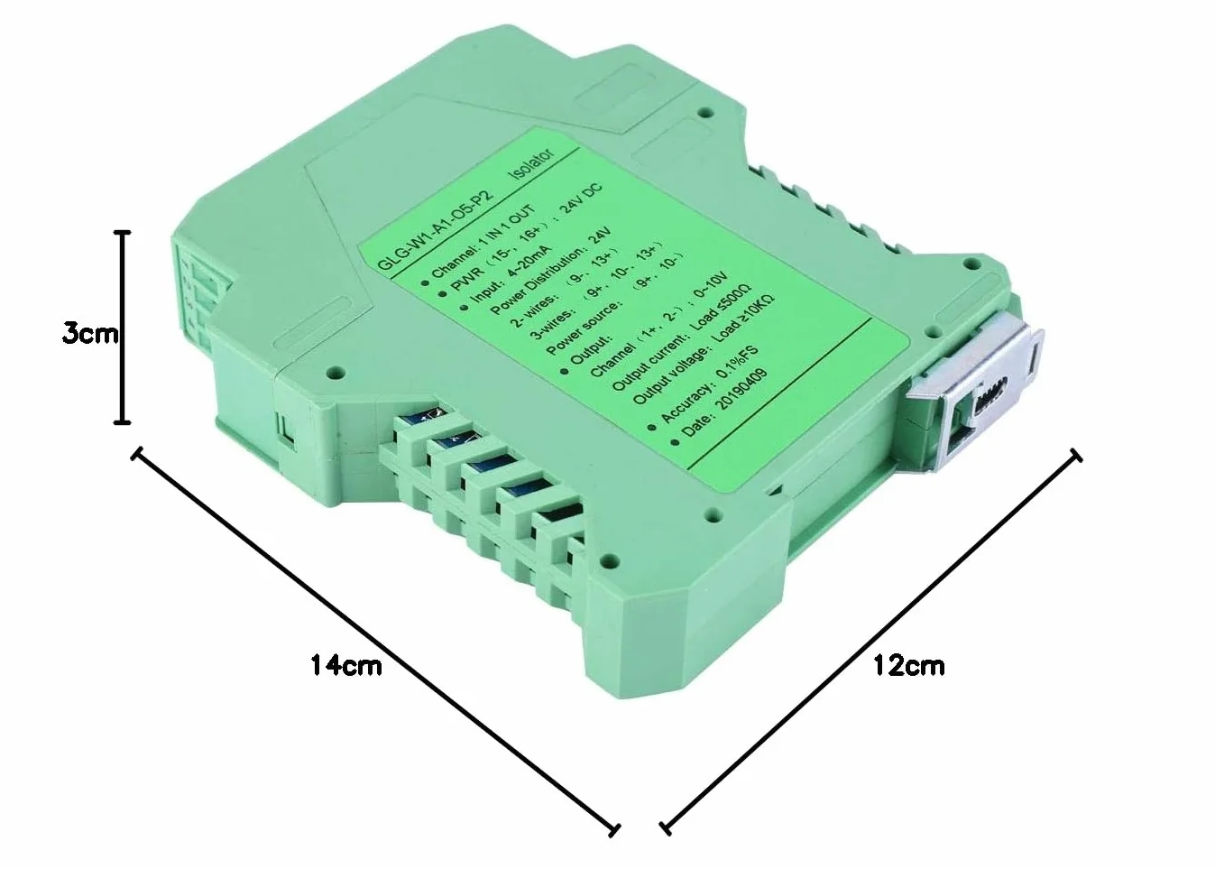 Akozon Trasmettitore isolatore di Segnale di Corrente PLC 4-20mA Rileva Il condizionatore di Segnale DC 24V(1 in 1 out, 4-20mA to 0-10V)