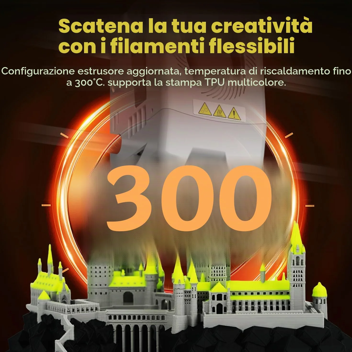 FLASHFORGE AD5X, stampante 3D multifilamento, stampa multicolore, velocità 600mm/s, stampa 1-clic con creazioni IFS, calibrazione automatica e backup del filamento, stampa 220 x 220 x220 mm