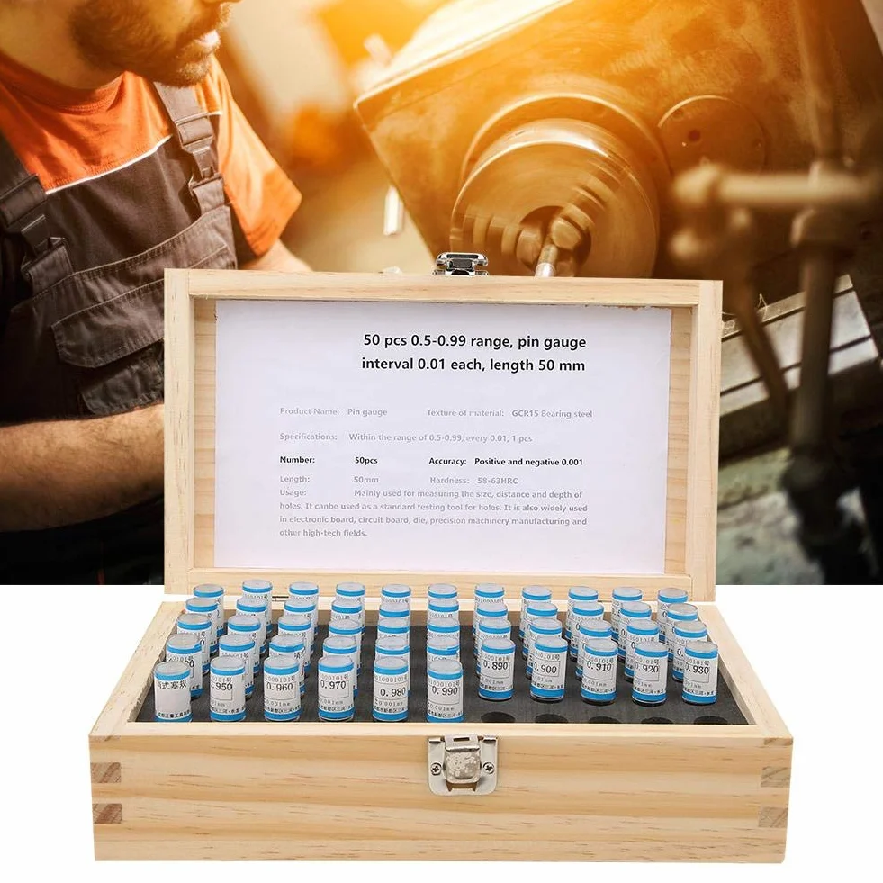 Calibro pin set 0,5-0,99 mm 0,001 mm tolleranza acciaio cuscinetto strumento di precisione per stampi circuiti stampati