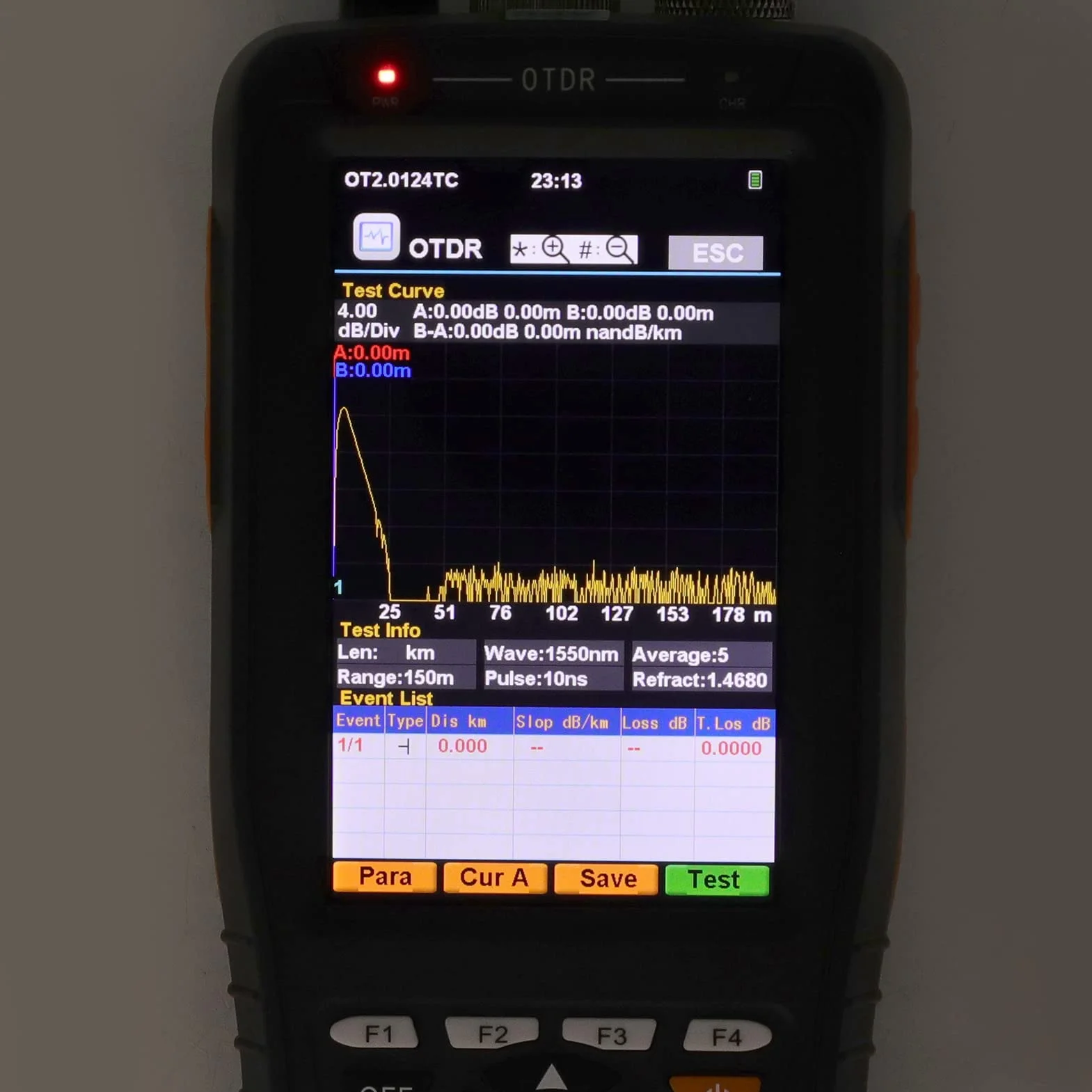 OTDR 1550nm Multifunzionale con schermo Toccabile 3,97 pollici - Strumento Fibra Ottica 60 km Dynamic Range 20 dB, FC/PC, SC/PC