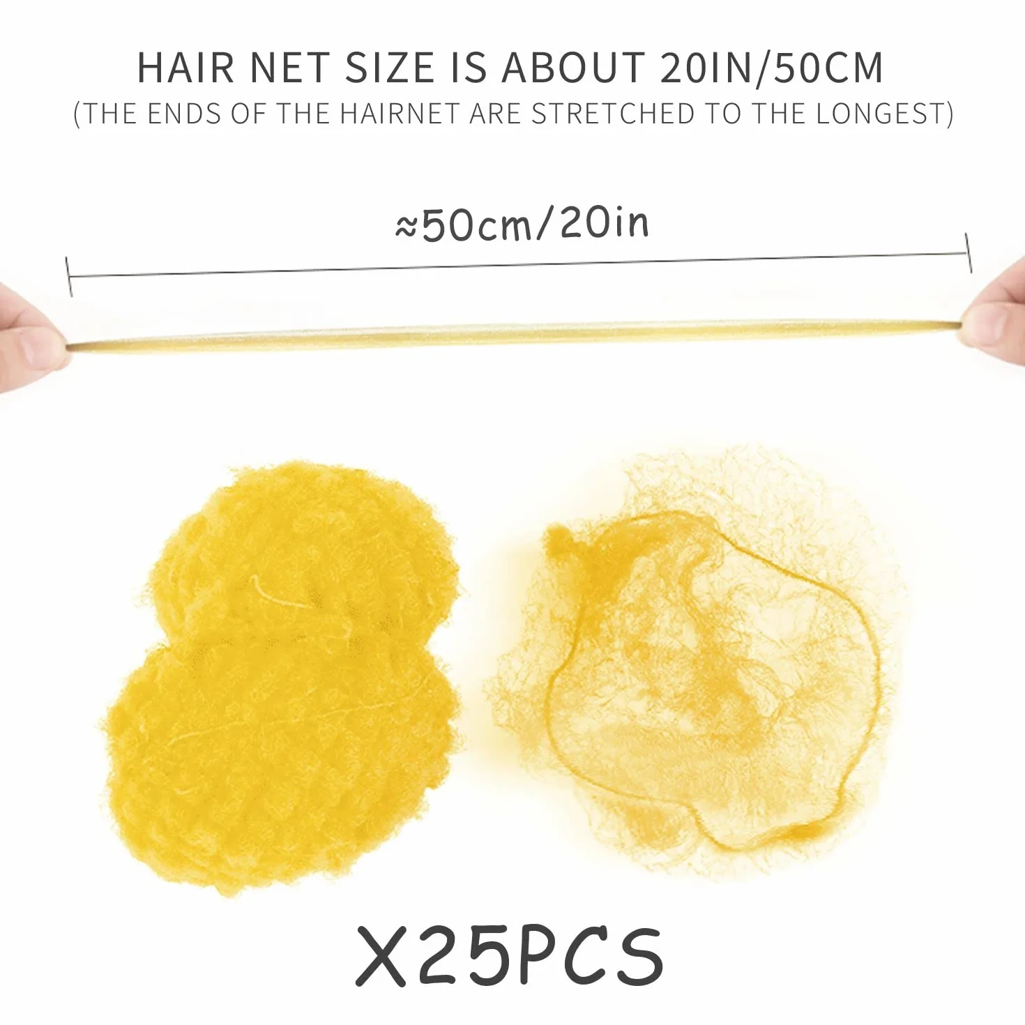 Reti per capelli bionde invisibili elasticizzate 50 cm