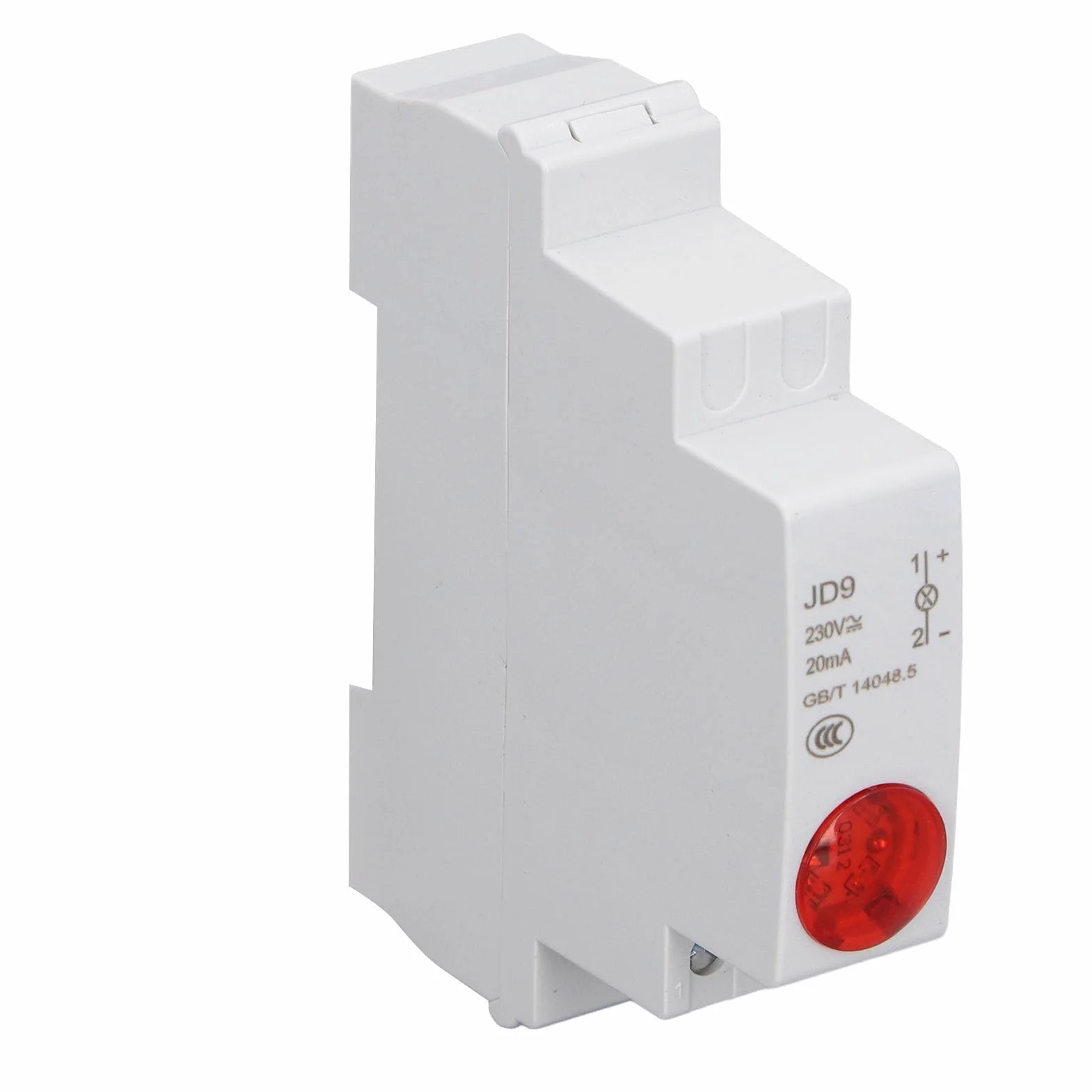 Indicatore Luminoso a LED su Guida DIN Lampada di Indicazione del Segnale del Circuito del Materiale PC Indicatore Luminoso Industriale per Scatola di Distribuzione (rosso)