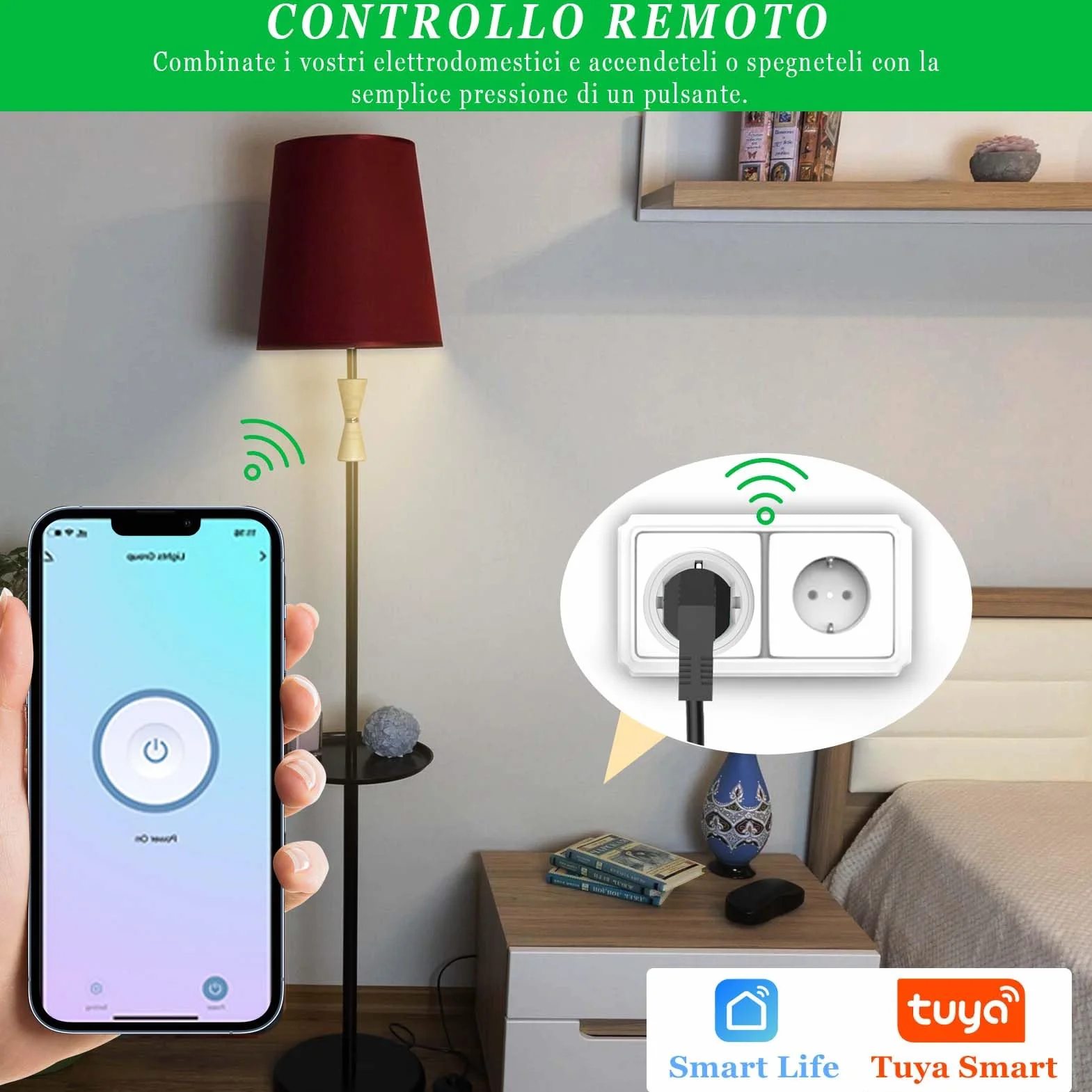 SURFOU Presa Smart WiFi Intelligente, Timer Presa Elettrica Compatibile con Alexa e Google Home, Monitoraggio Energetico, Controllo Remoto Tramite App Smart Life/Tuya, Non è Necessario Hub, 2 Pezzi