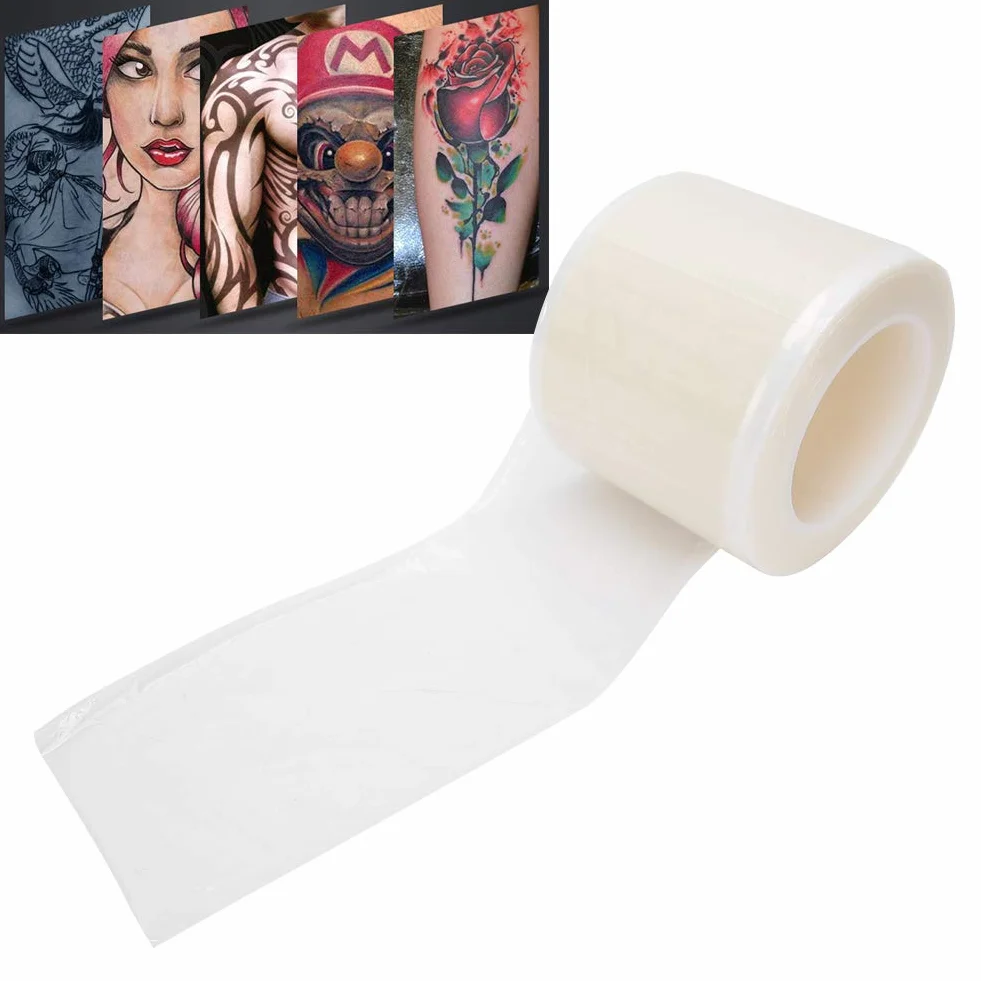 Rotolo di pellicola Barriera per tatuaggi, 1200 fogli, pellicola protettiva monouso a prova di acqua, accessori per tatuaggi per labbra per tatuaggi dentali(incolore e trasparente)