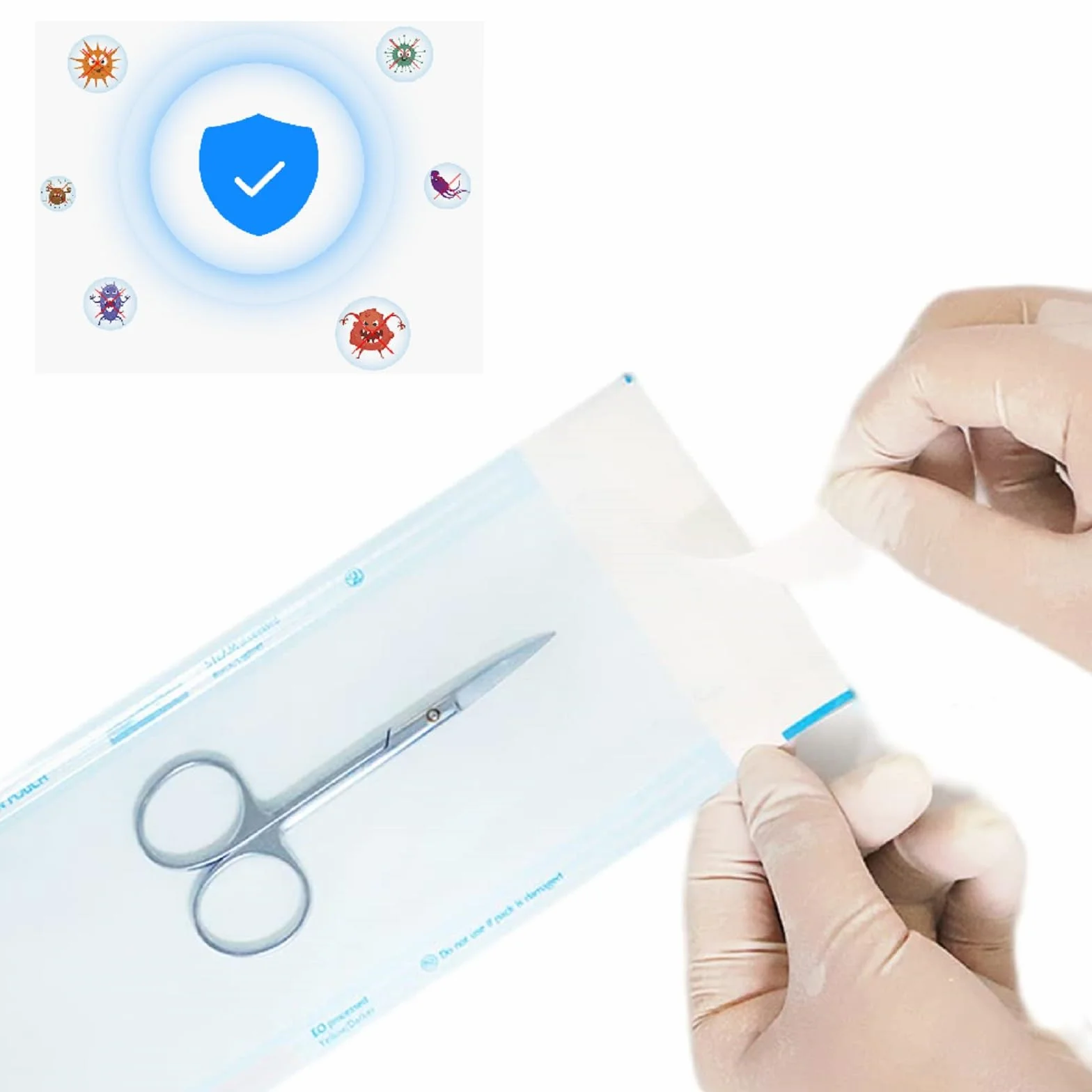 Sacchetto di Sterilizzazione Autosigillante,Sacchetto per la Disinfezione Dell'autoclave,100Pcs Buste Autosigillanti per Sterilizzazione,Sacchetto Per Sterilizzazio per Strumenti di Pulizia(57X130MM)