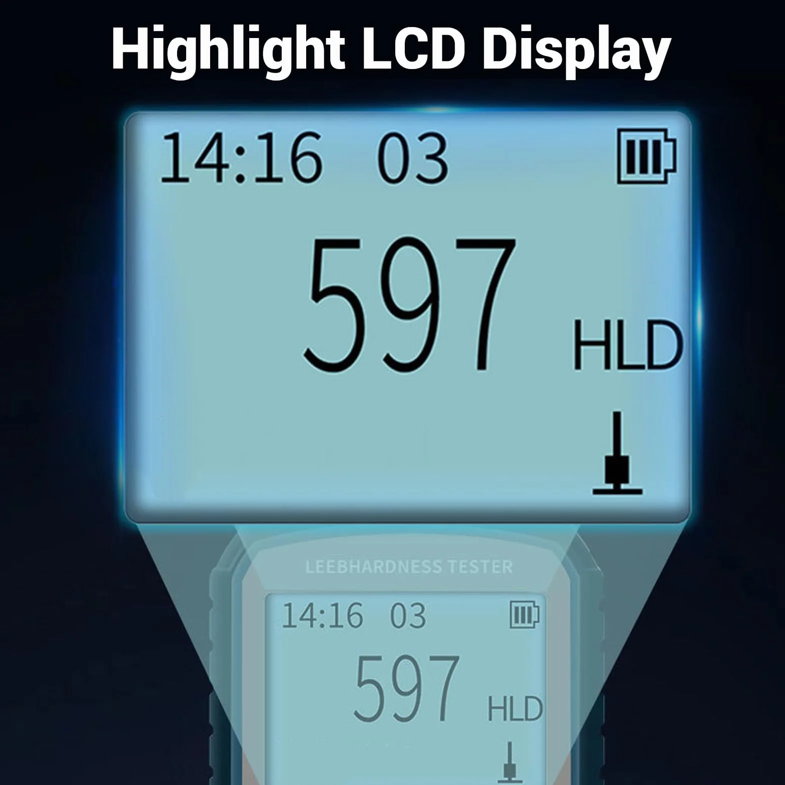 Durometro Digitale HLD HRC HRB Portatile LCD per Misuratore di Durezza Metalli